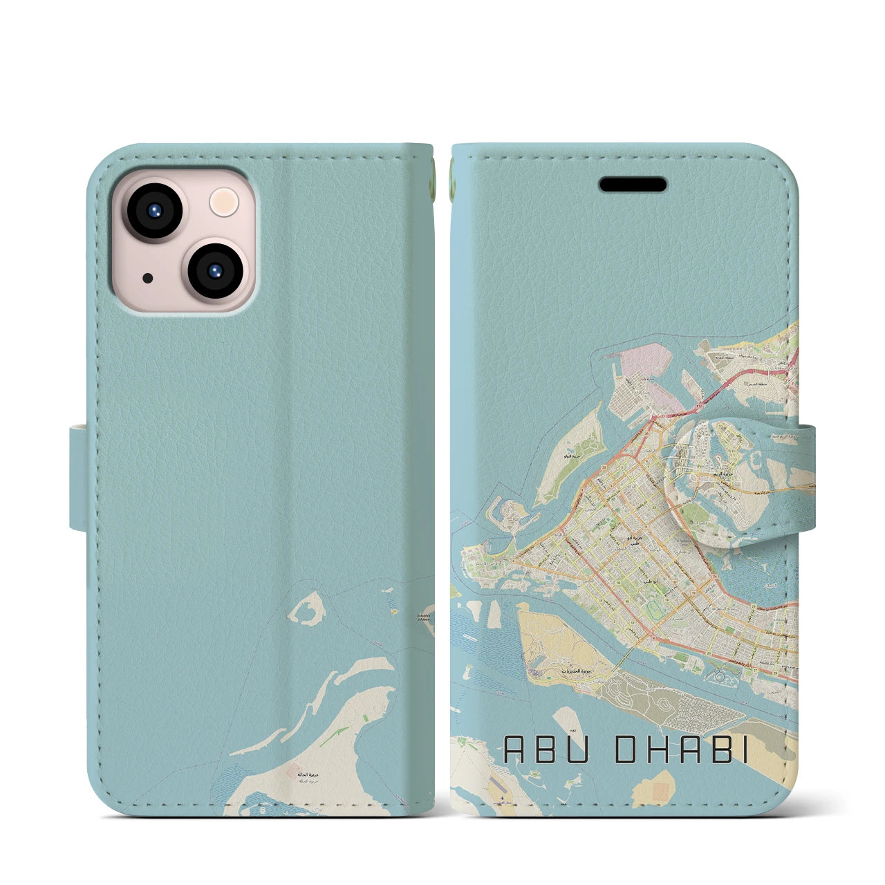 【アブダビ(アラブ首長国連邦)】地図柄iPhoneケース(手帳タイプ)