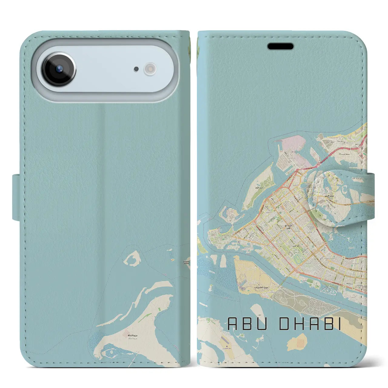【アブダビ(アラブ首長国連邦)】地図柄iPhoneケース(手帳タイプ)