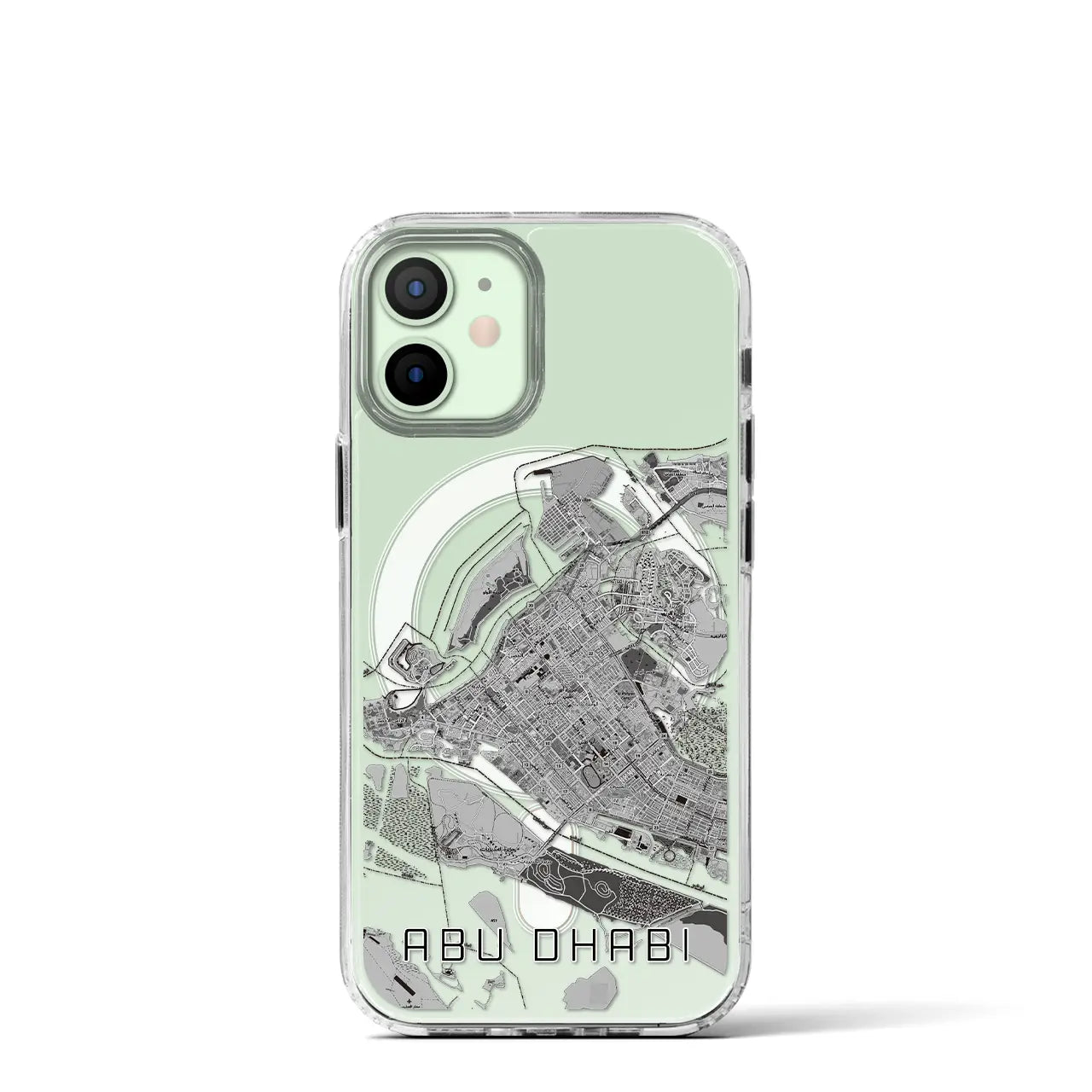 【アブダビ(アラブ首長国連邦)】地図柄iPhoneケース(MagSafeタイプ)