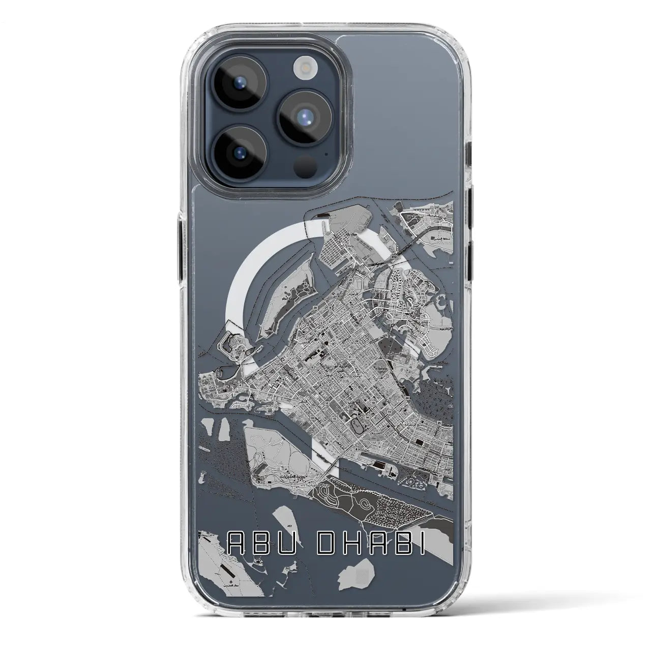 【アブダビ(アラブ首長国連邦)】地図柄iPhoneケース(MagSafeタイプ)