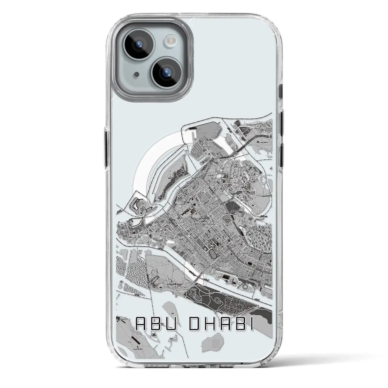 【アブダビ(アラブ首長国連邦)】地図柄iPhoneケース(MagSafeタイプ)
