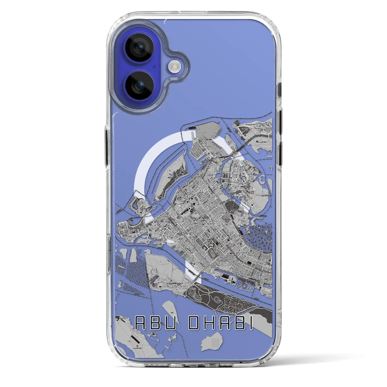 【アブダビ(アラブ首長国連邦)】地図柄iPhoneケース(MagSafeタイプ)