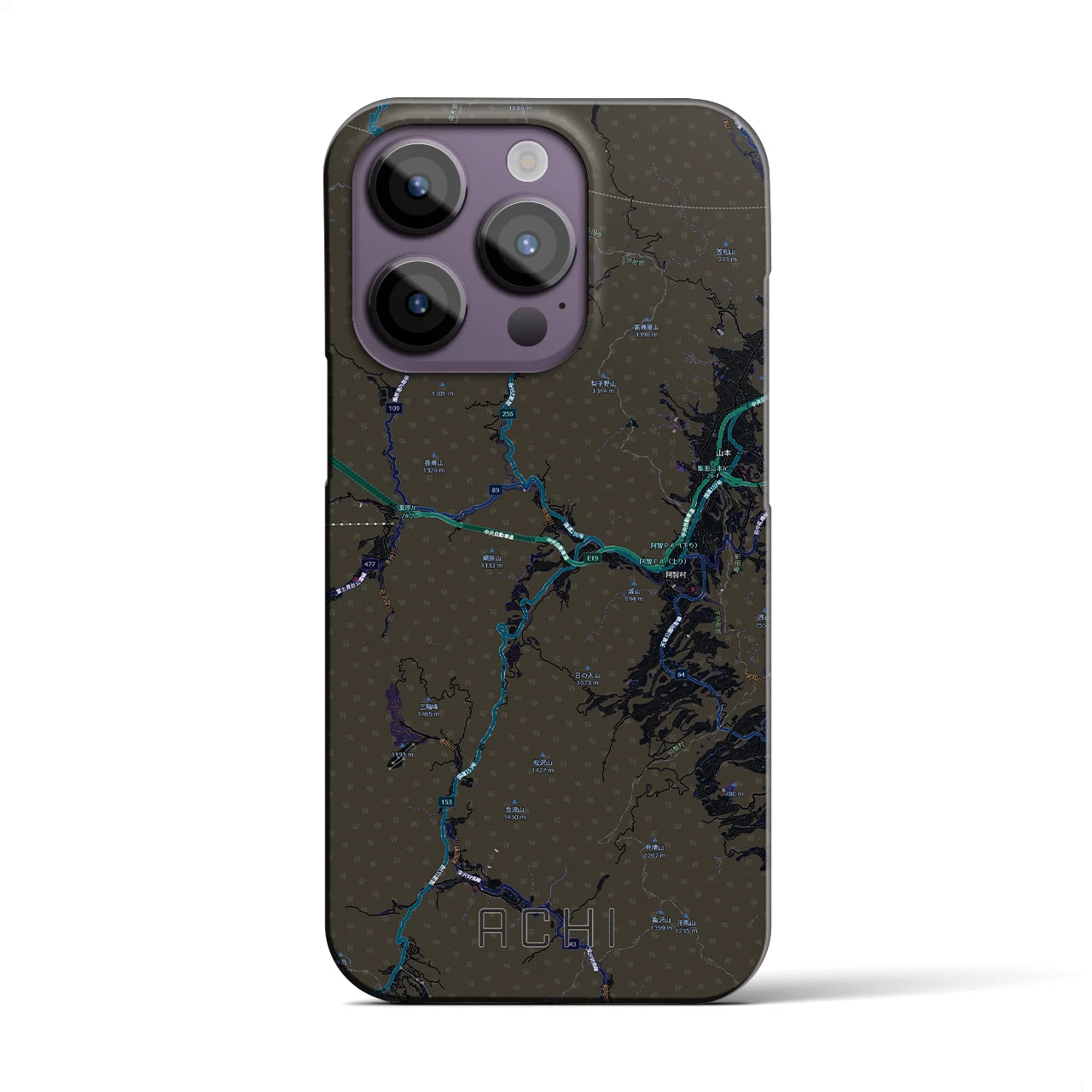 【阿智(長野県)】地図柄iPhoneケース(バックカバータイプ)
