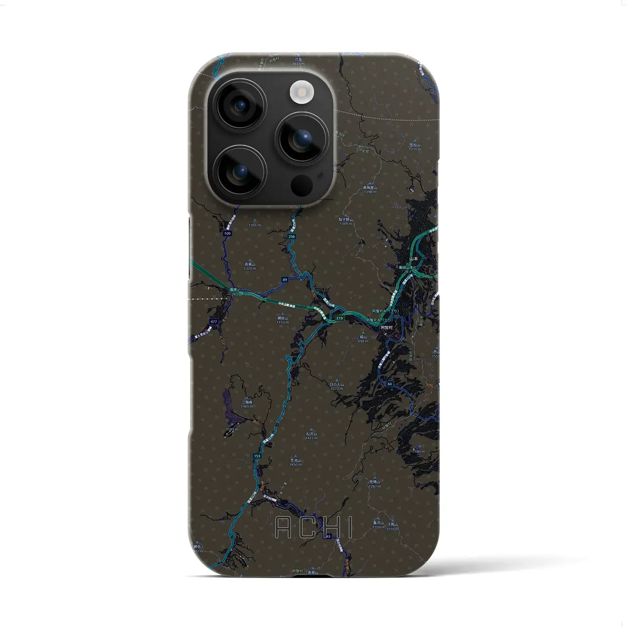 【阿智(長野県)】地図柄iPhoneケース(バックカバータイプ)