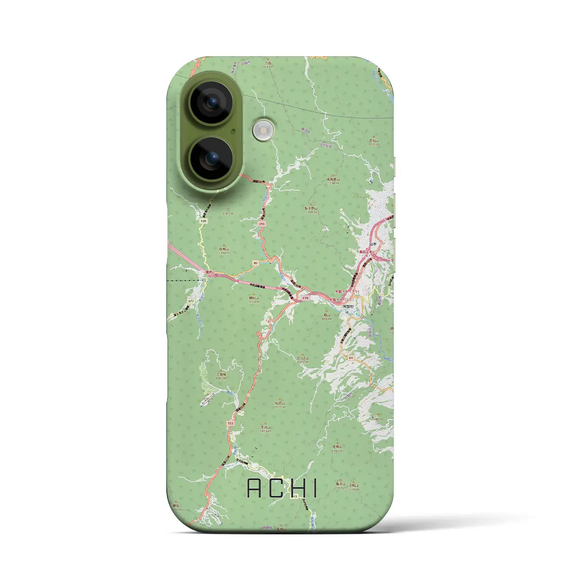 【阿智(長野県)】地図柄iPhoneケース(バックカバータイプ)ナチュラル・iPhone 17 Pro Max 用