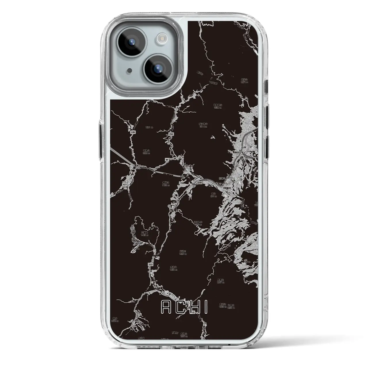 【阿智(長野県)】地図柄iPhoneケース(MagSafeタイプ)