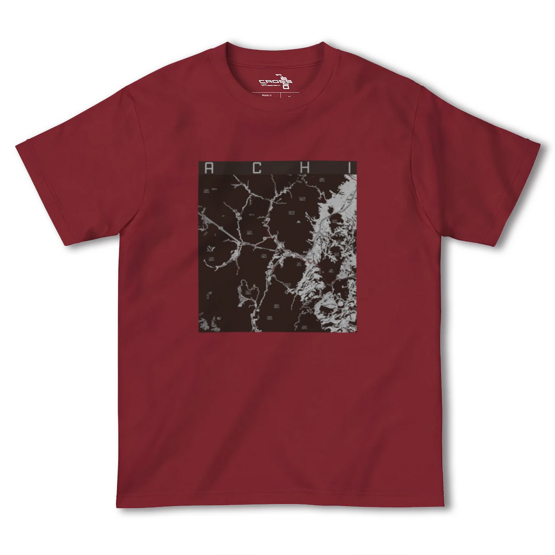 【阿智(長野県)】地図柄ヘビーウェイトTシャツ