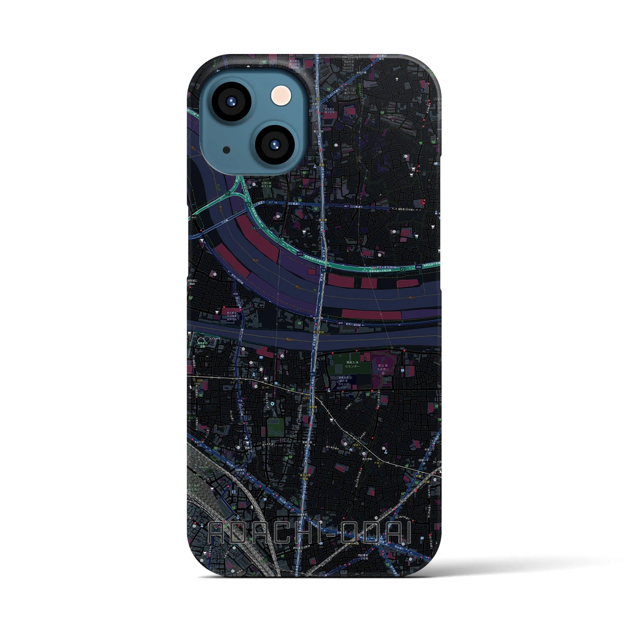 【足立小台(東京都)】地図柄iPhoneケース(バックカバータイプ)