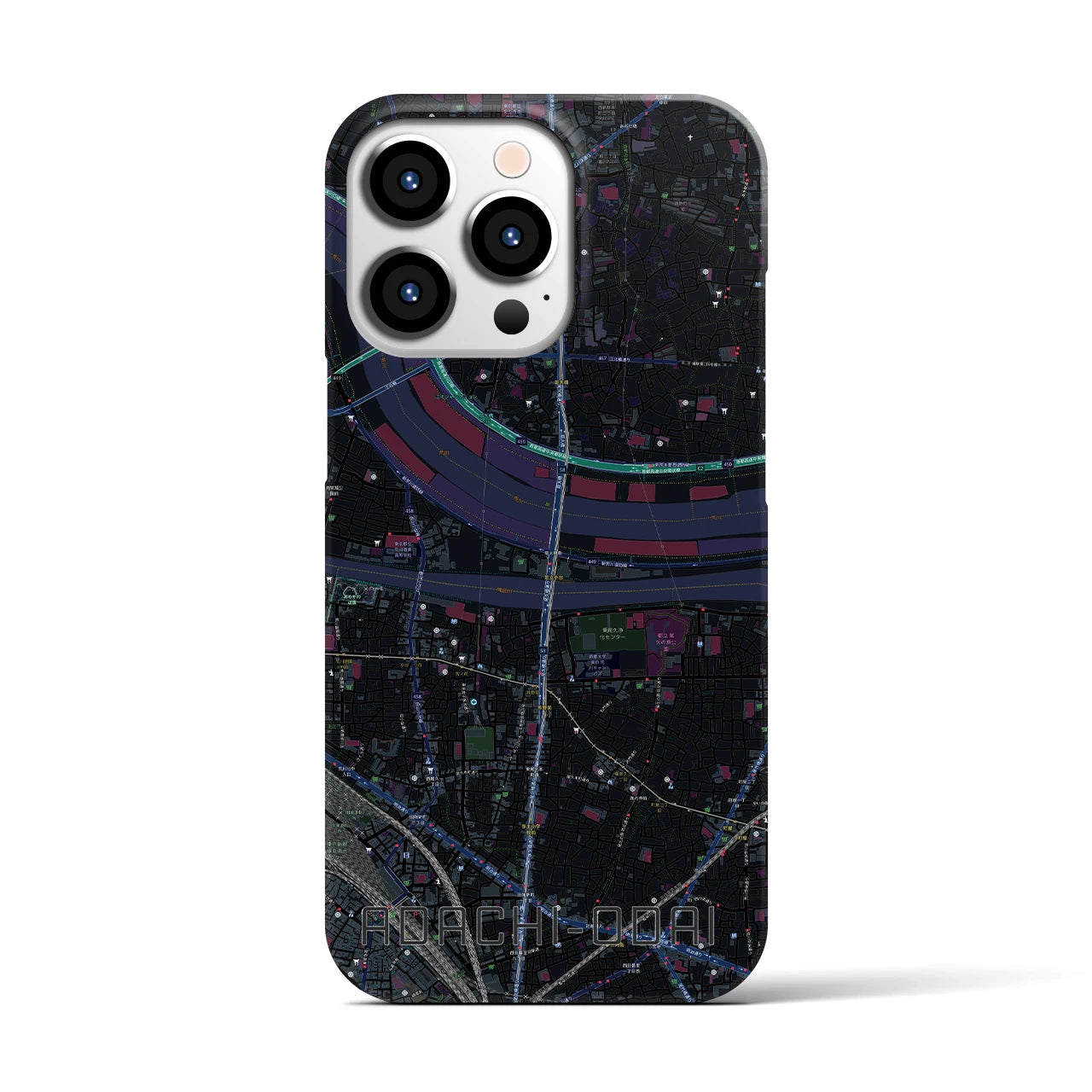 【足立小台(東京都)】地図柄iPhoneケース(バックカバータイプ)