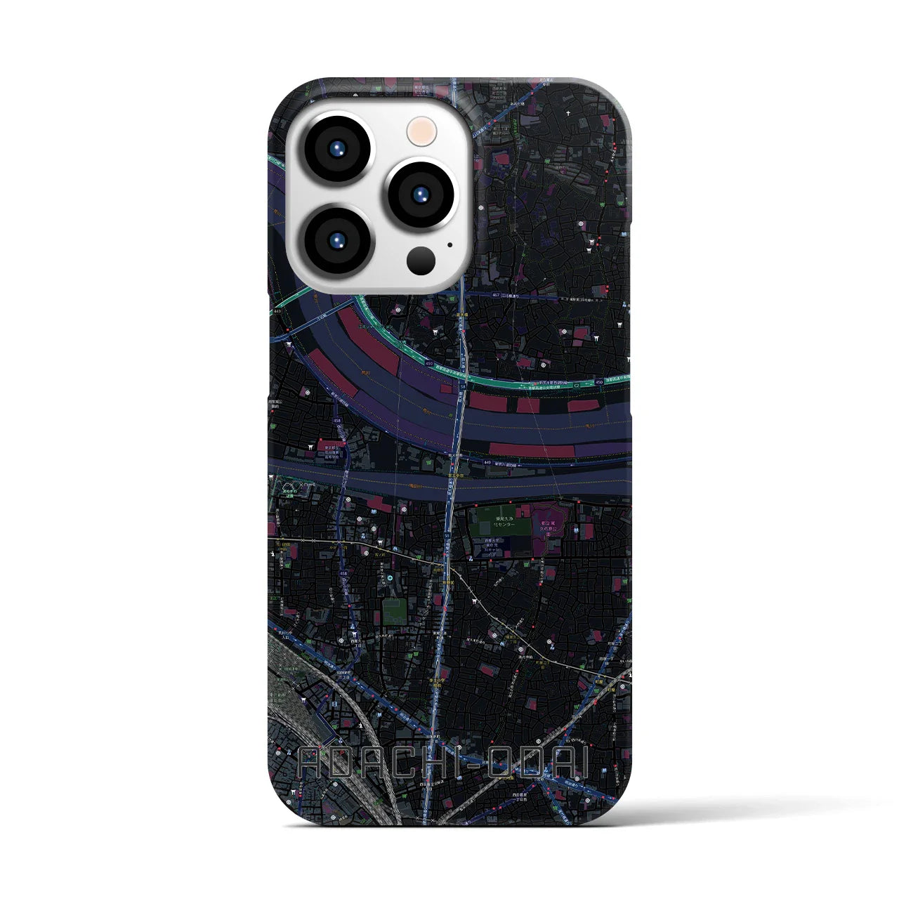 【足立小台(東京都)】地図柄iPhoneケース(バックカバータイプ)