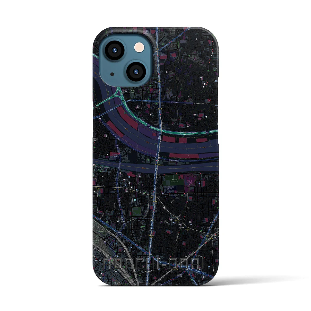 【足立小台(東京都)】地図柄iPhoneケース(バックカバータイプ)