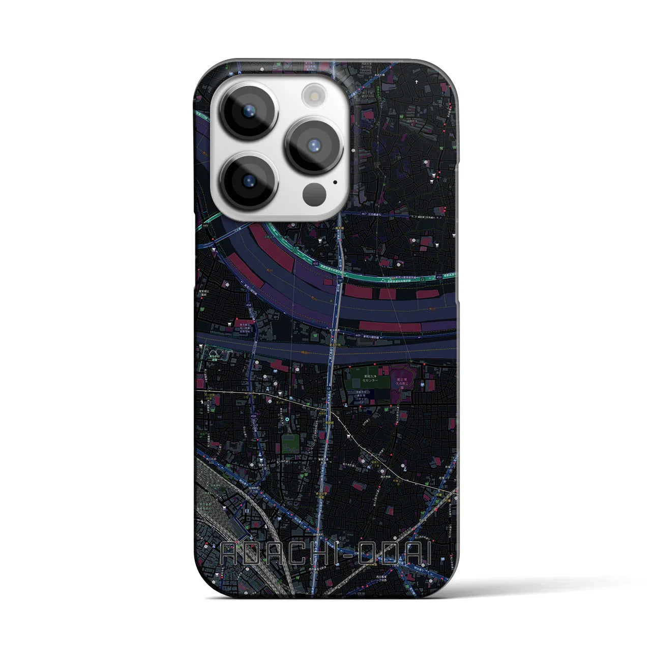 【足立小台(東京都)】地図柄iPhoneケース(バックカバータイプ)