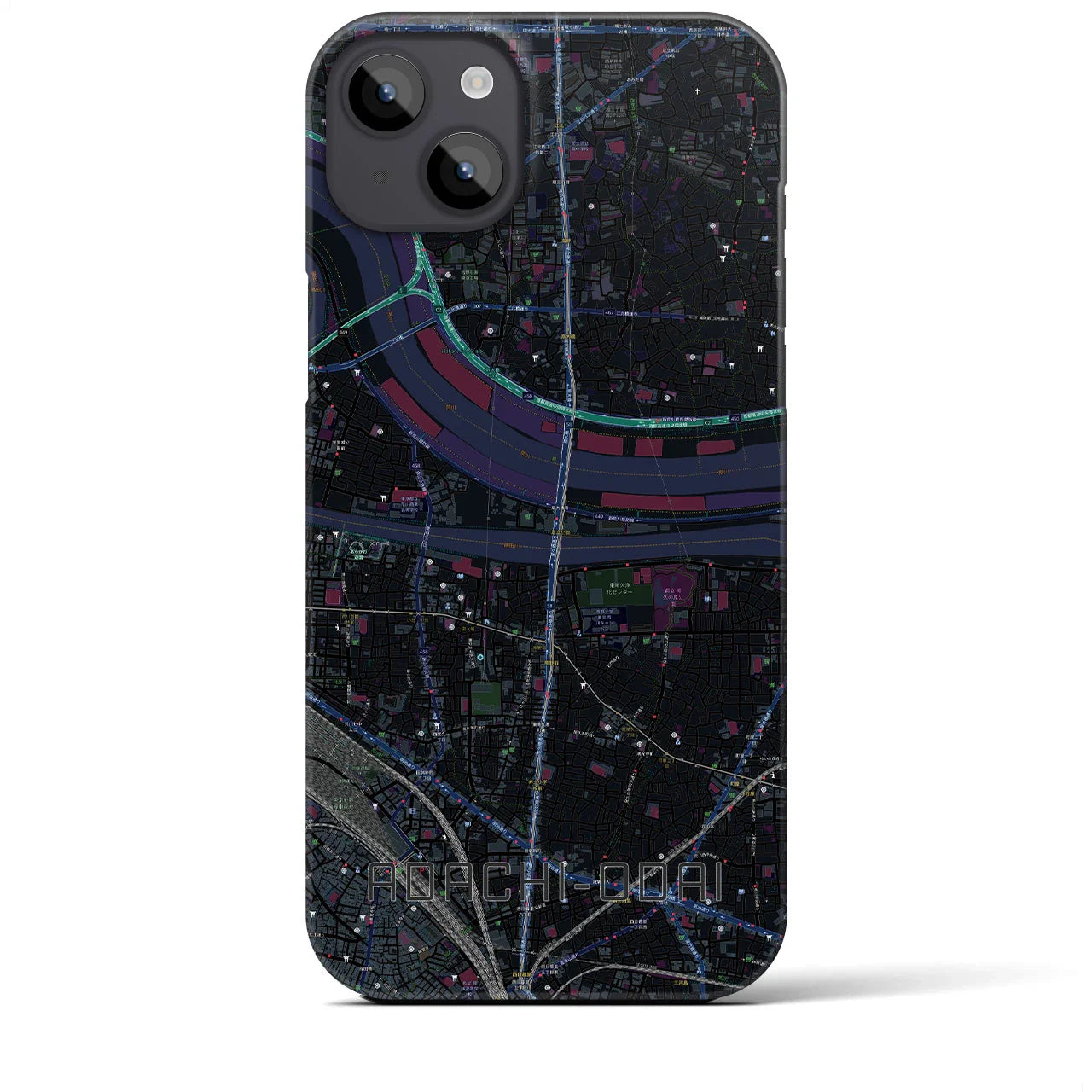 【足立小台(東京都)】地図柄iPhoneケース(バックカバータイプ)