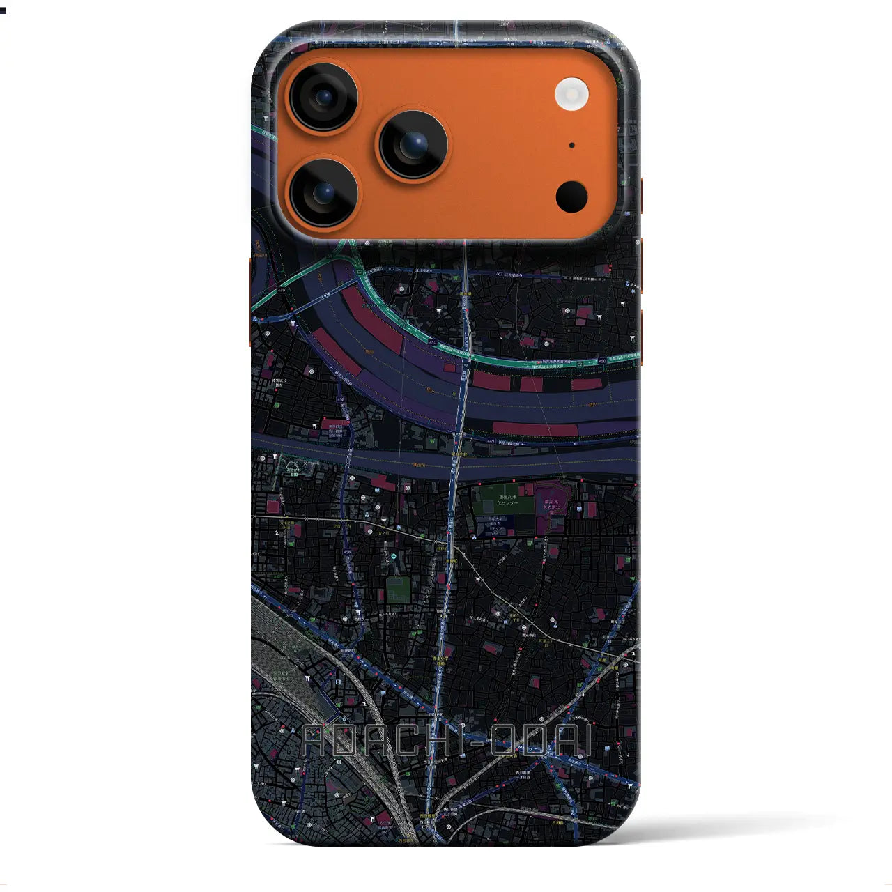 【足立小台(東京都)】地図柄iPhoneケース(バックカバータイプ)