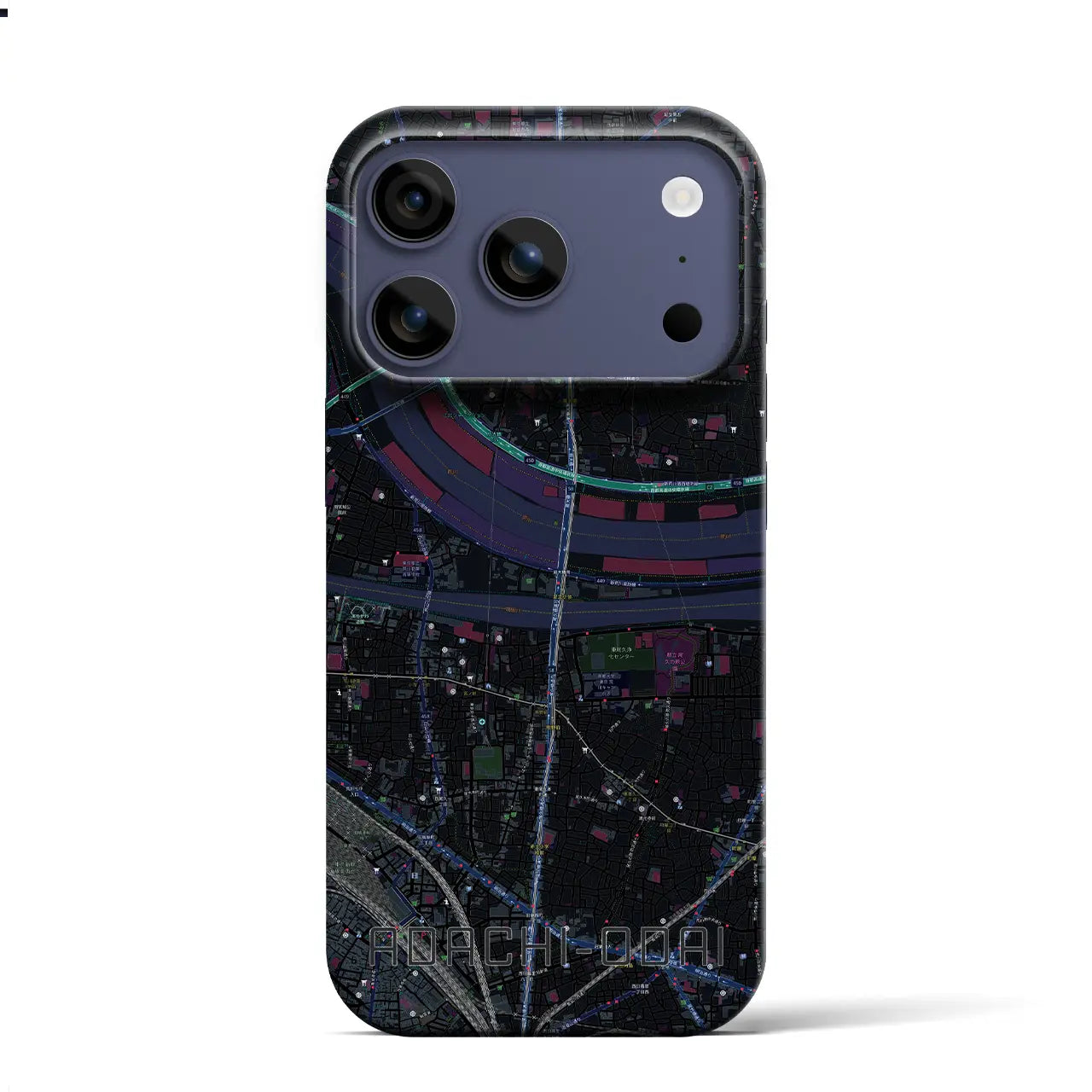 【足立小台(東京都)】地図柄iPhoneケース(バックカバータイプ)