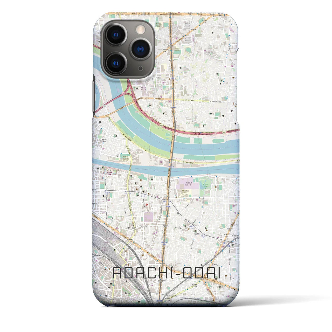 【足立小台(東京都)】地図柄iPhoneケース(バックカバータイプ)