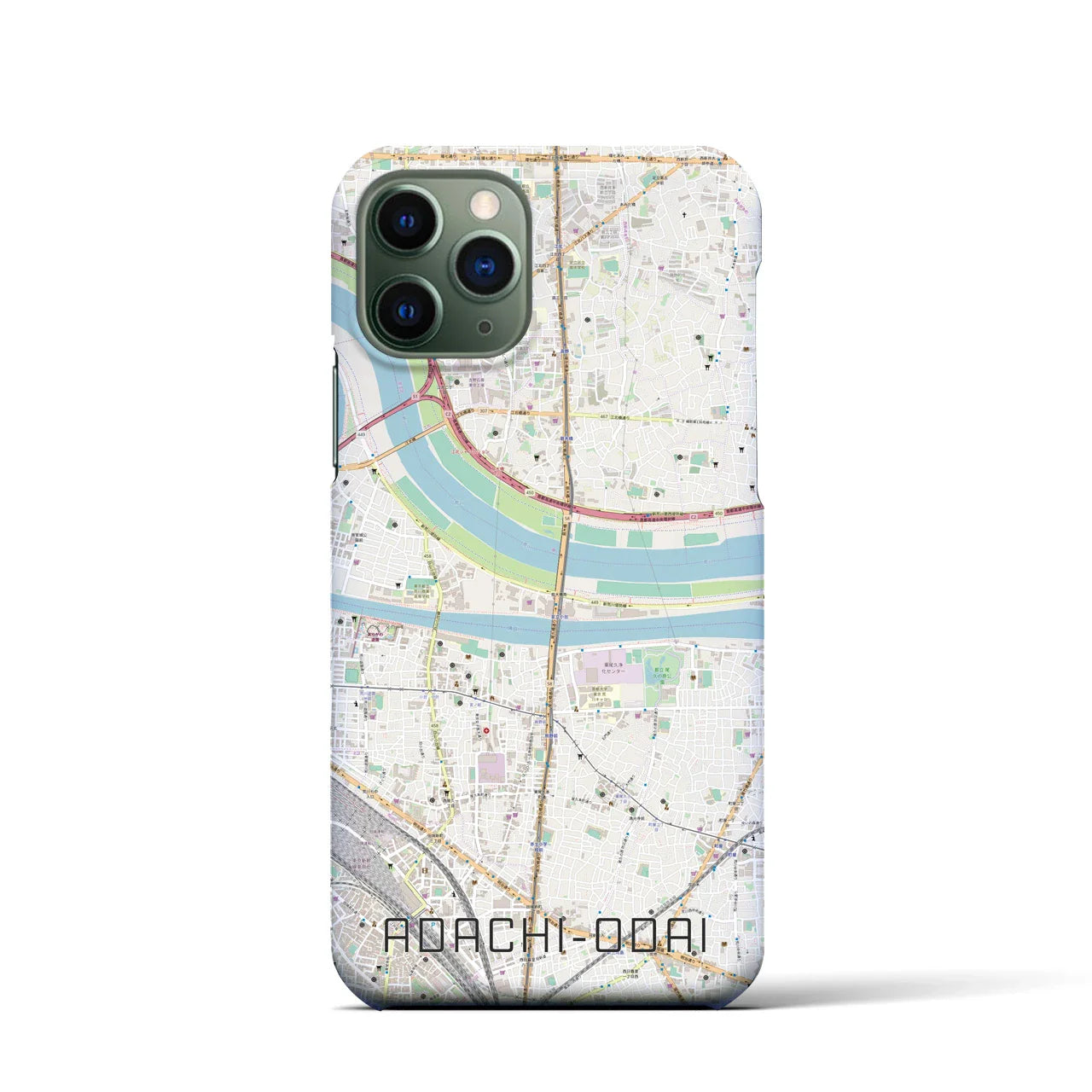 【足立小台(東京都)】地図柄iPhoneケース(バックカバータイプ)
