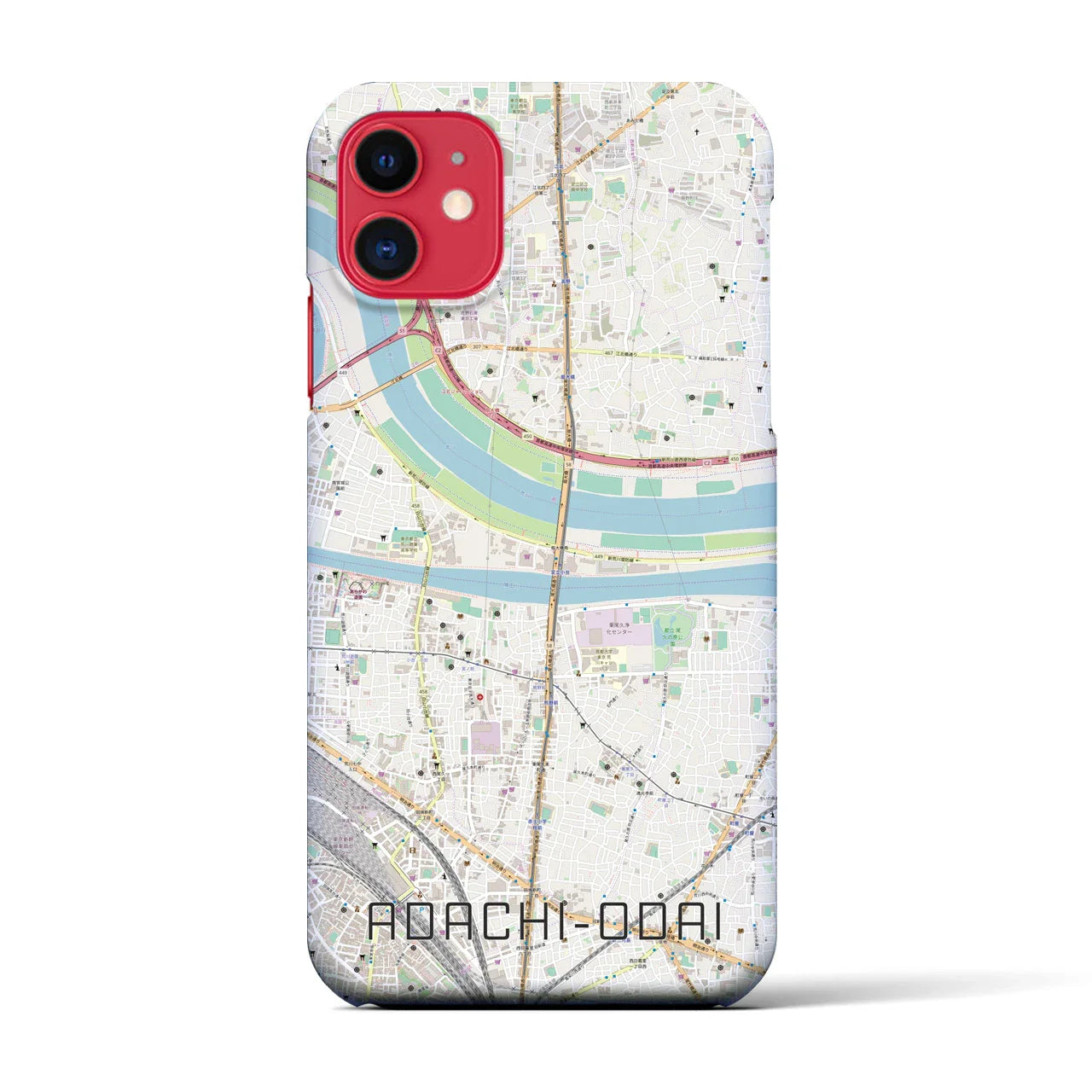 【足立小台(東京都)】地図柄iPhoneケース(バックカバータイプ)