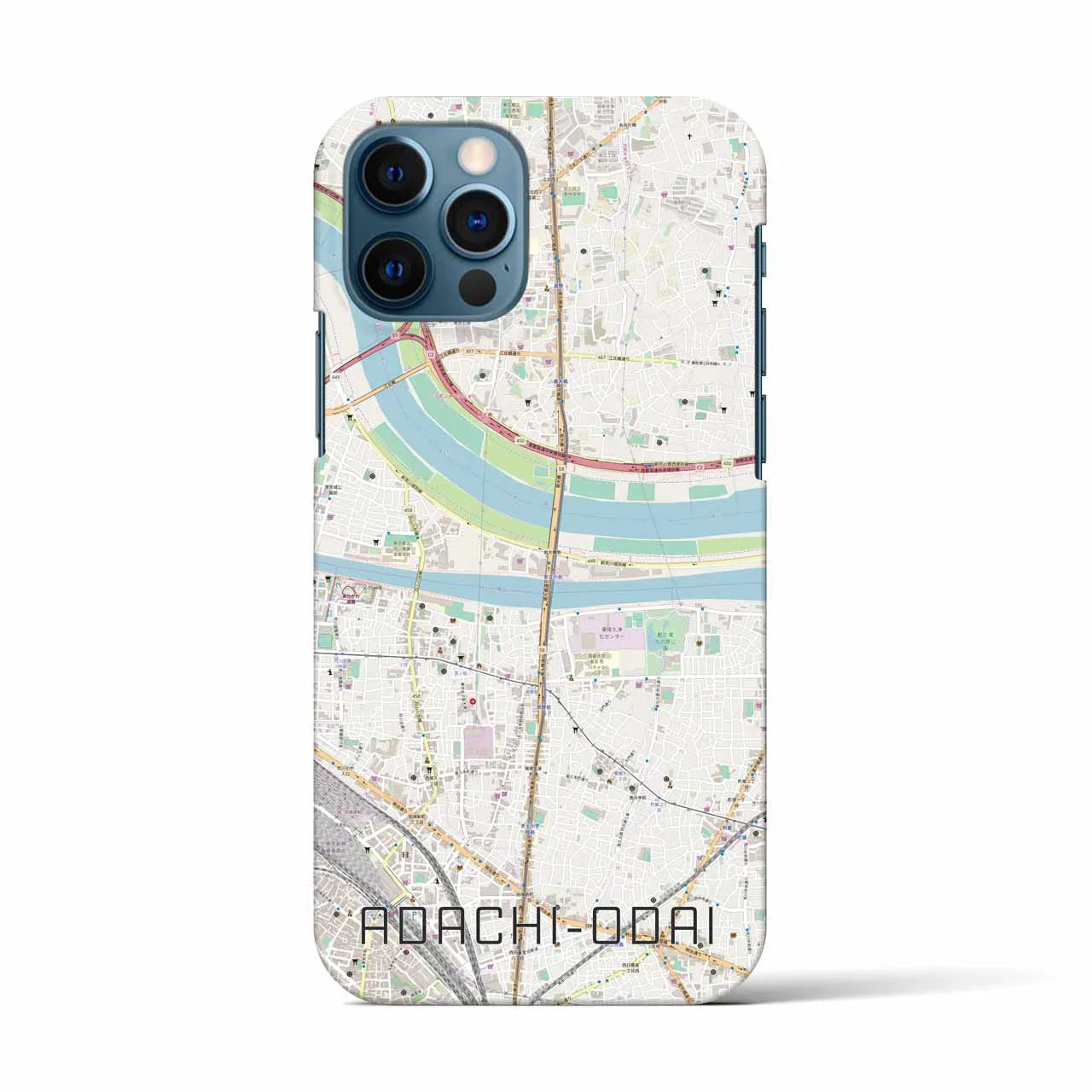 【足立小台(東京都)】地図柄iPhoneケース(バックカバータイプ)