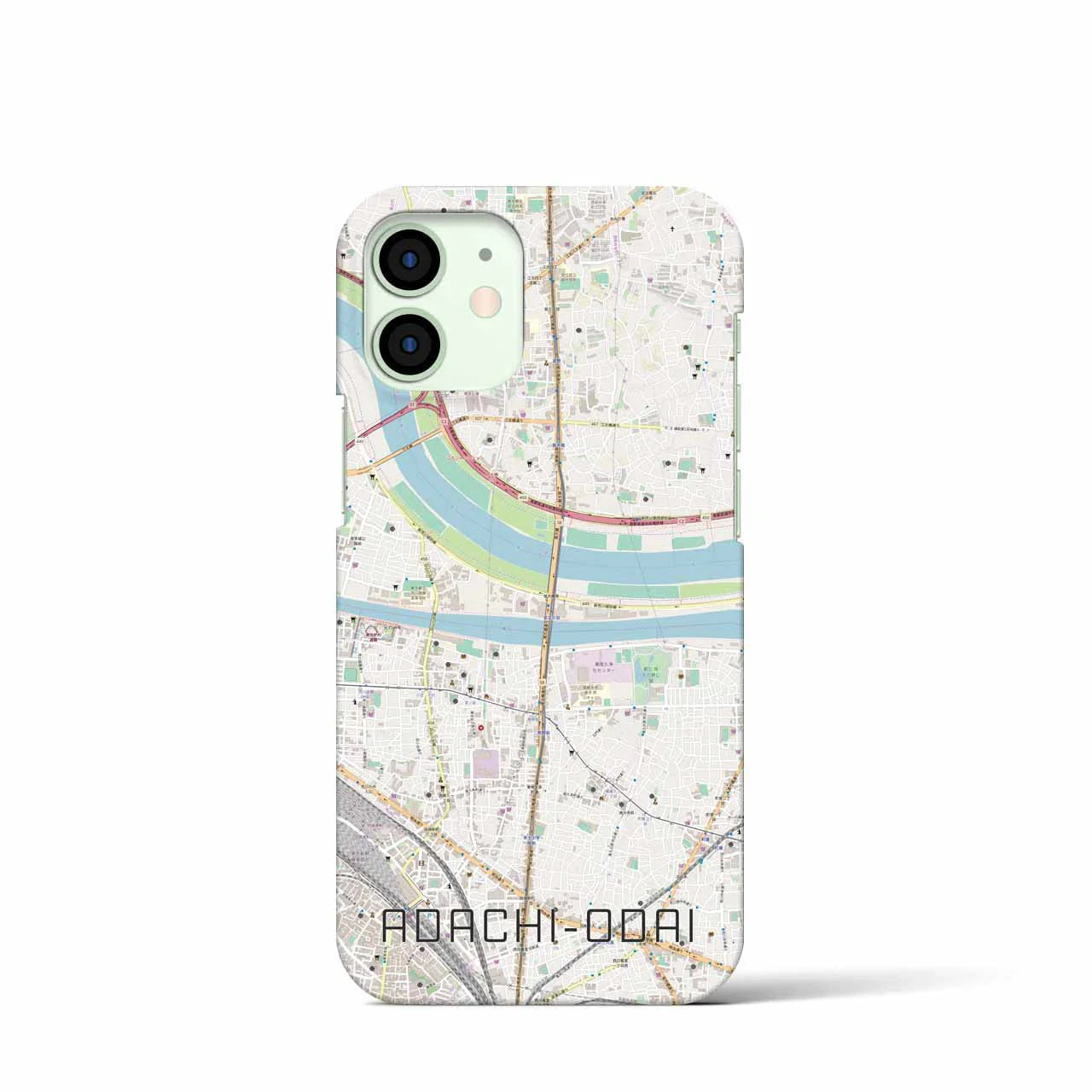 【足立小台(東京都)】地図柄iPhoneケース(バックカバータイプ)