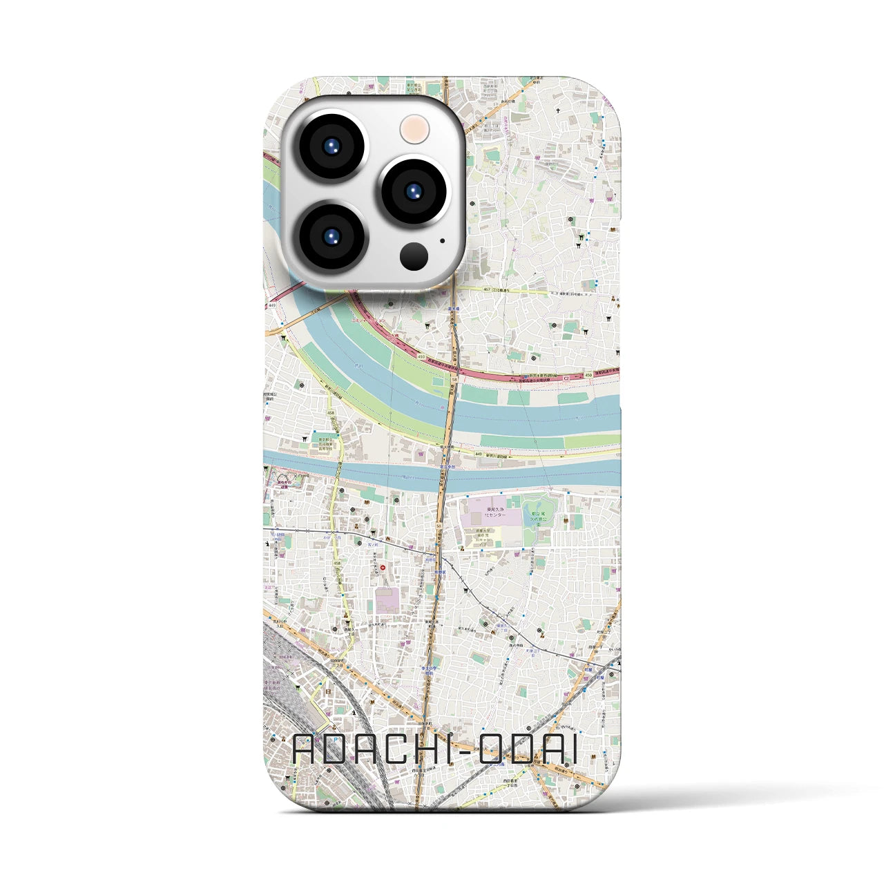 【足立小台(東京都)】地図柄iPhoneケース(バックカバータイプ)