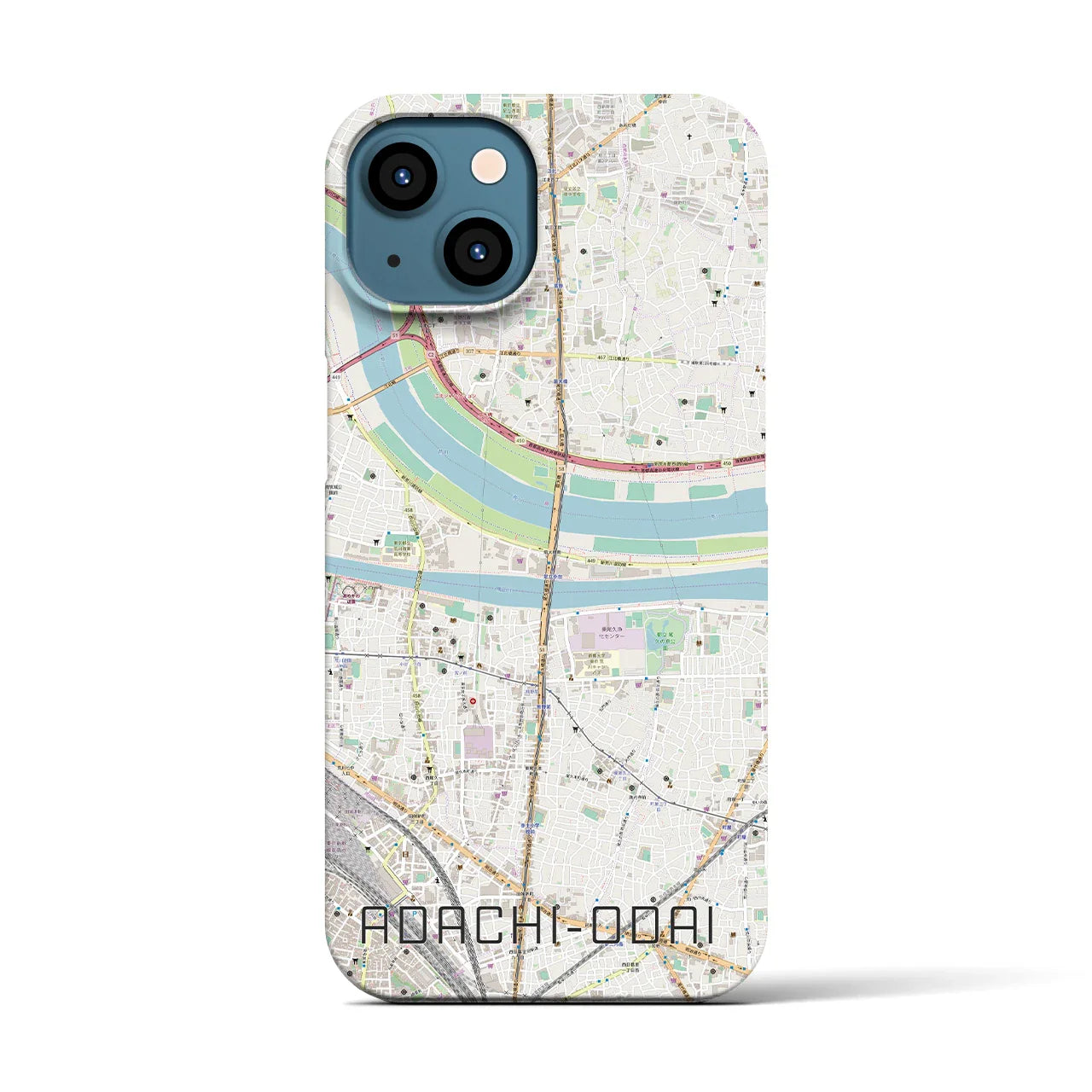 【足立小台(東京都)】地図柄iPhoneケース(バックカバータイプ)