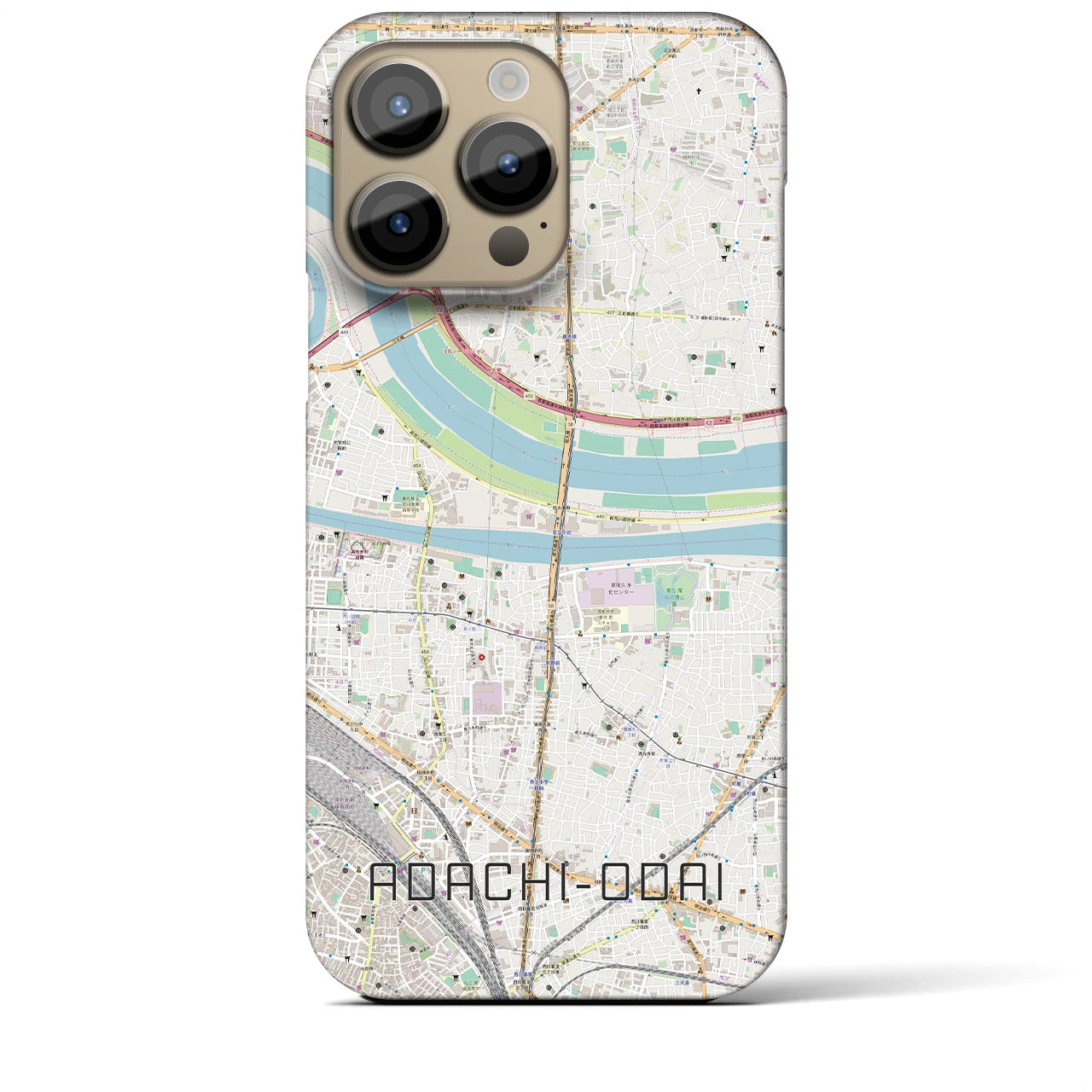 【足立小台(東京都)】地図柄iPhoneケース(バックカバータイプ)