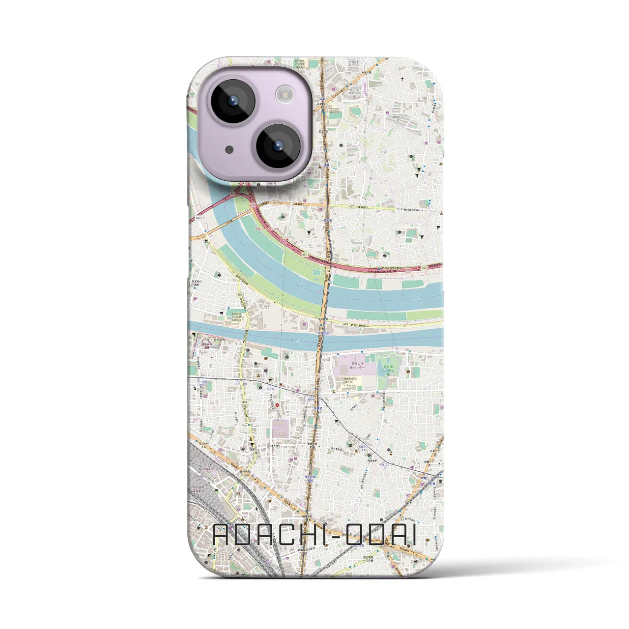 【足立小台(東京都)】地図柄iPhoneケース(バックカバータイプ)
