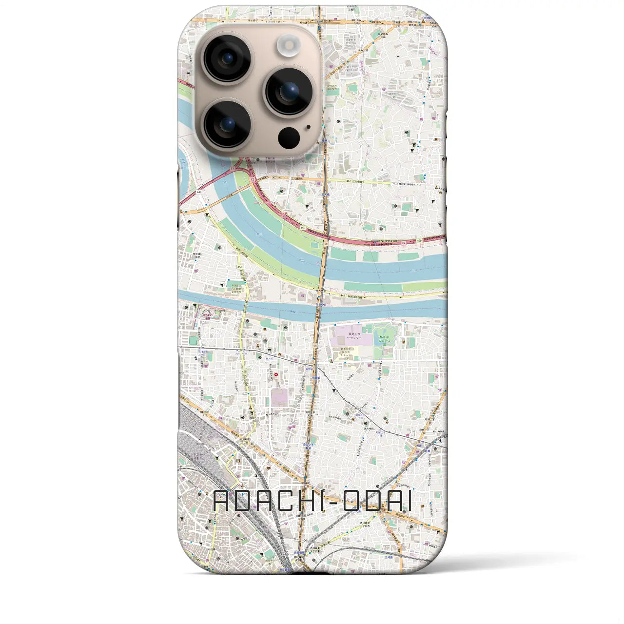 【足立小台(東京都)】地図柄iPhoneケース(バックカバータイプ)