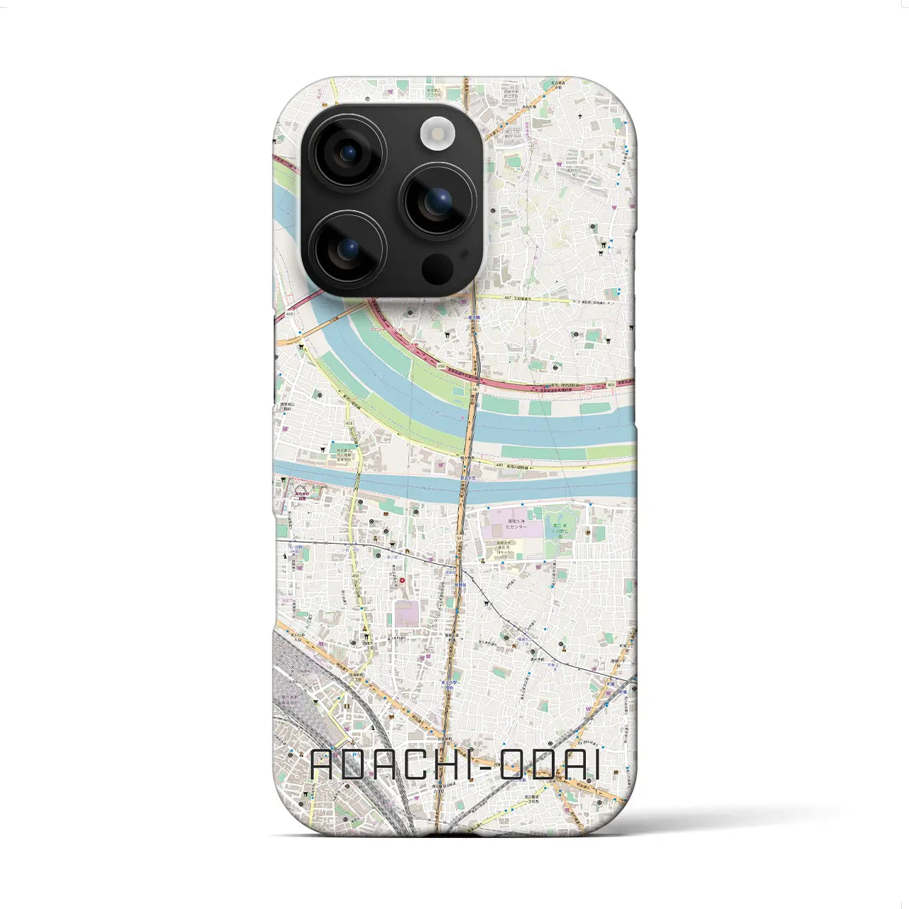 【足立小台(東京都)】地図柄iPhoneケース(バックカバータイプ)