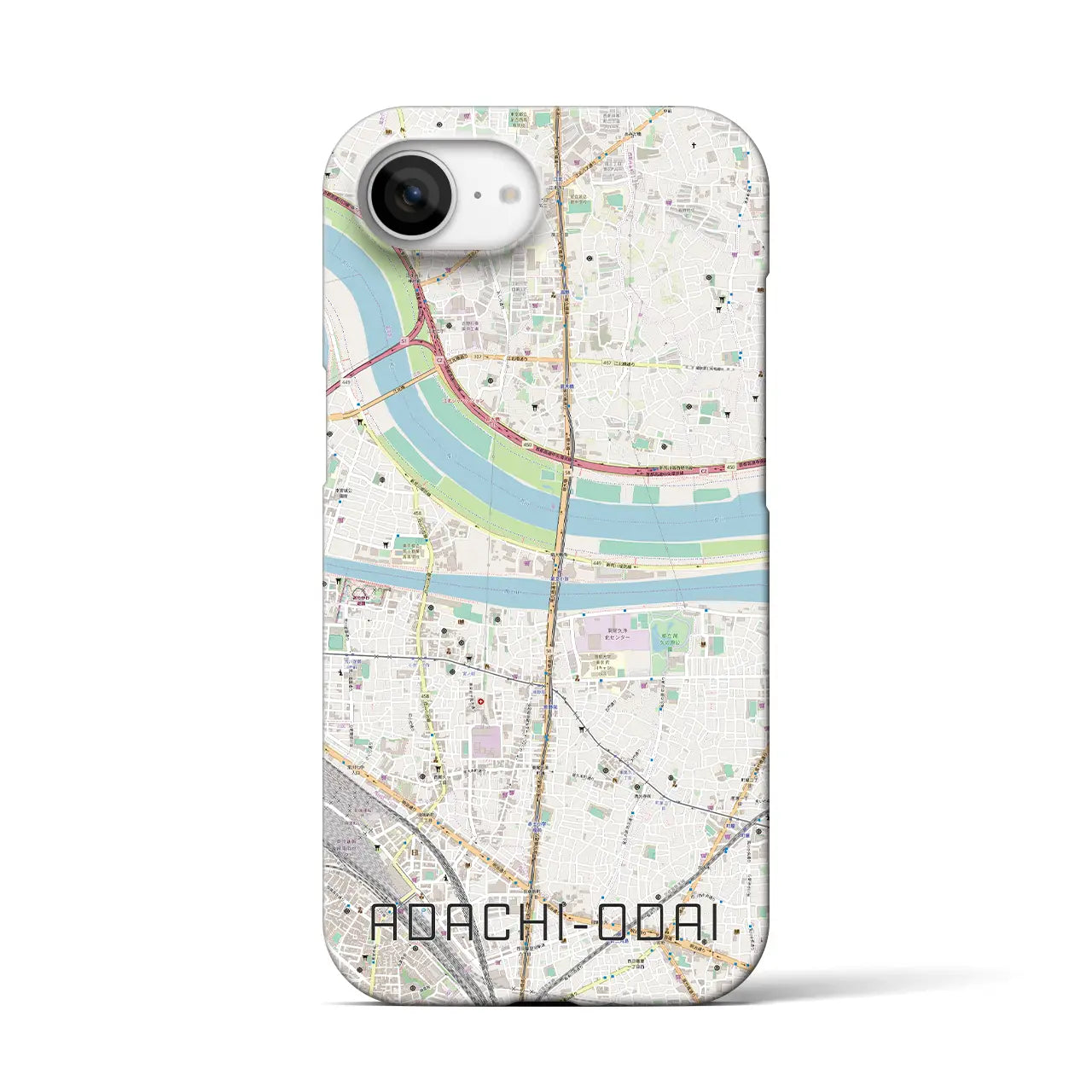 【足立小台(東京都)】地図柄iPhoneケース(バックカバータイプ)