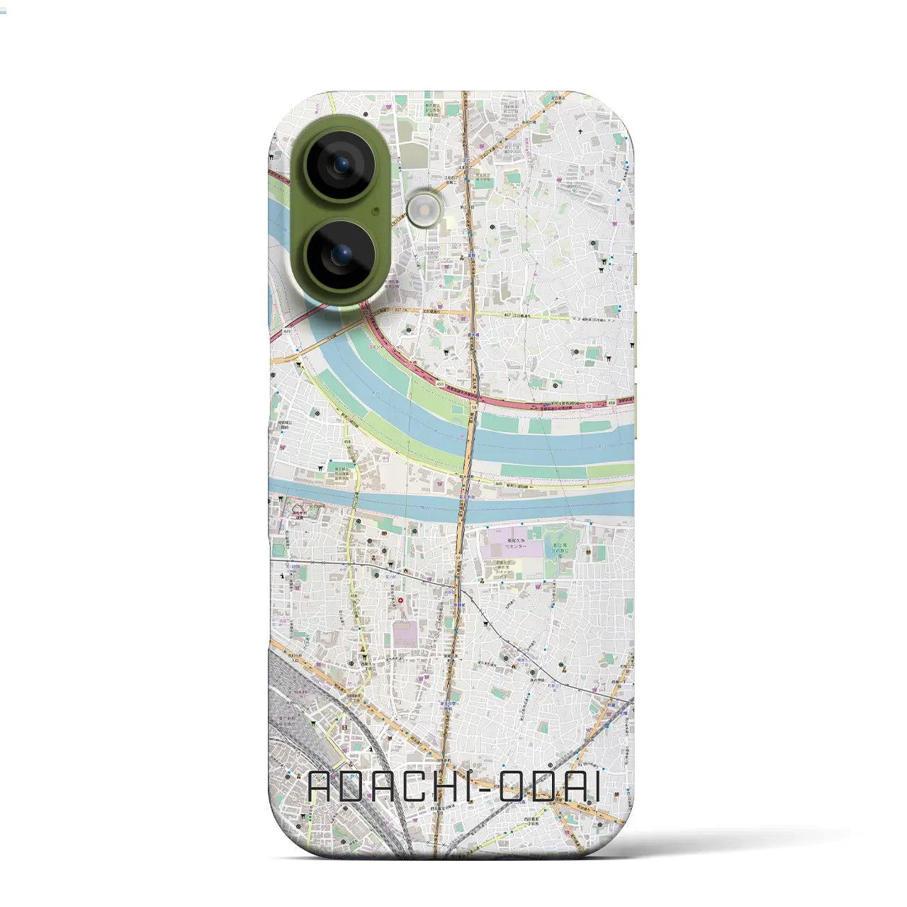 【足立小台(東京都)】地図柄iPhoneケース(バックカバータイプ)