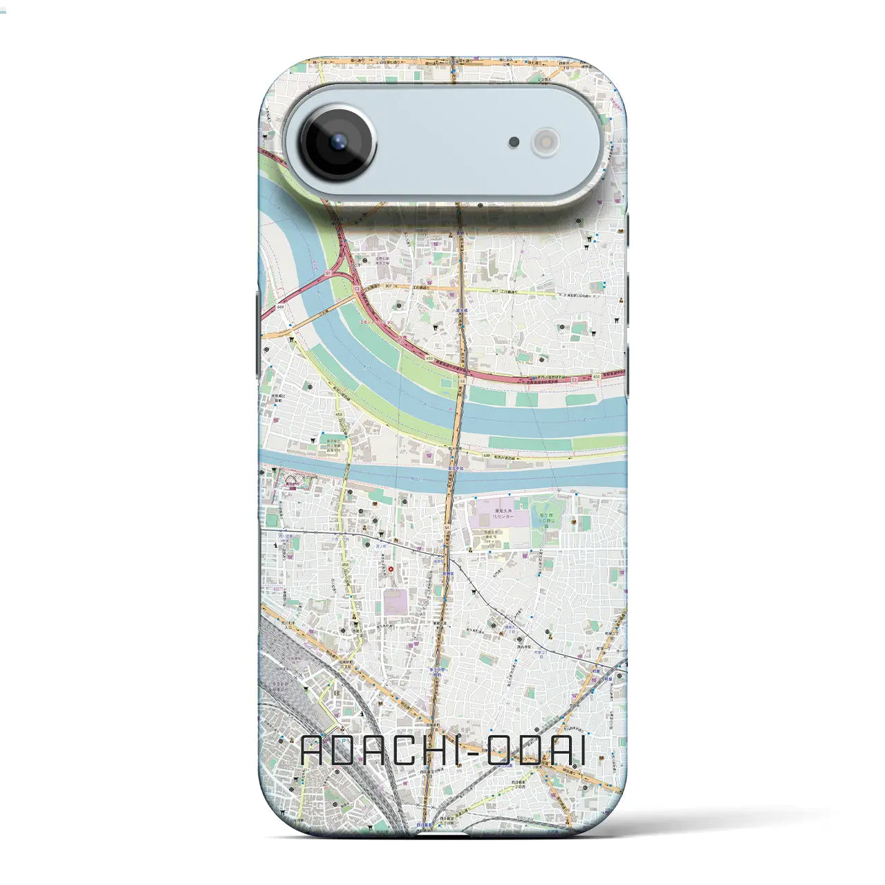 【足立小台(東京都)】地図柄iPhoneケース(バックカバータイプ)