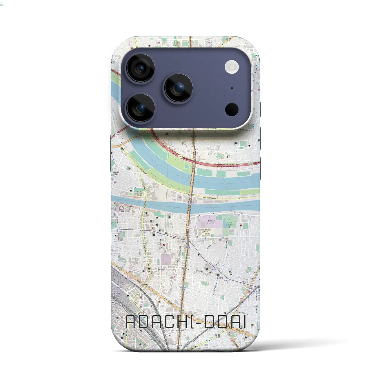 【足立小台(東京都)】地図柄iPhoneケース(バックカバータイプ)ナチュラル・iPhone 17 Pro Max 用