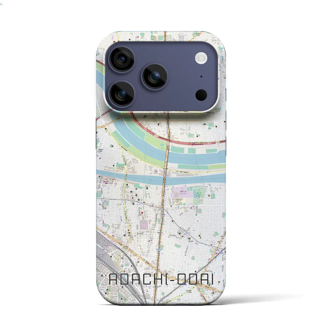 【足立小台(東京都)】地図柄iPhoneケース(バックカバータイプ)ナチュラル・iPhone 17 Pro Max 用