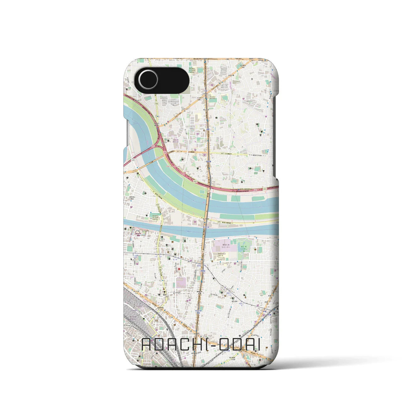 【足立小台(東京都)】地図柄iPhoneケース(バックカバータイプ)