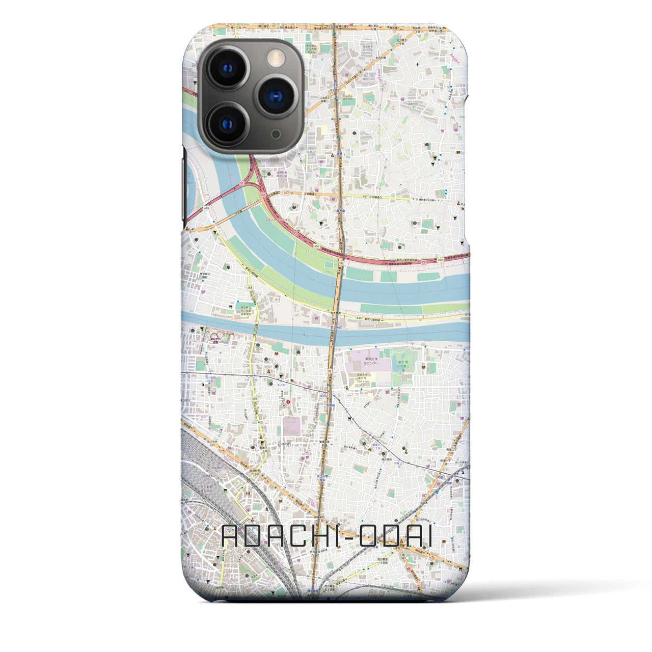 【足立小台(東京都)】地図柄iPhoneケース(バックカバータイプ)