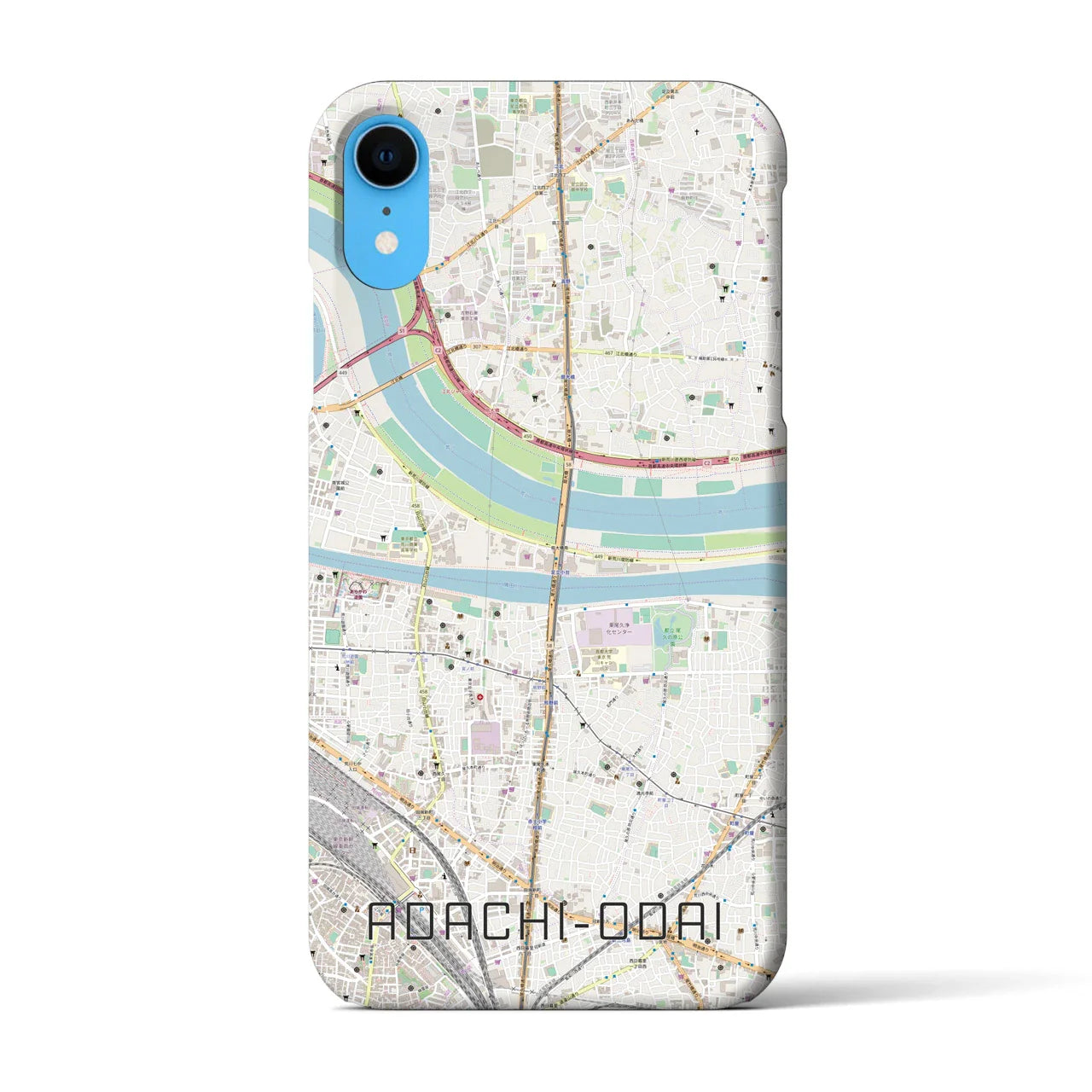 【足立小台(東京都)】地図柄iPhoneケース(バックカバータイプ)