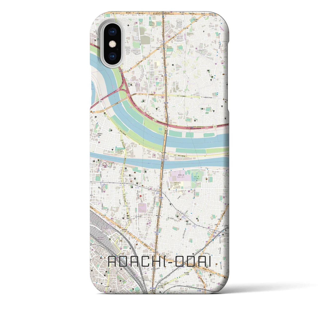 【足立小台(東京都)】地図柄iPhoneケース(バックカバータイプ)