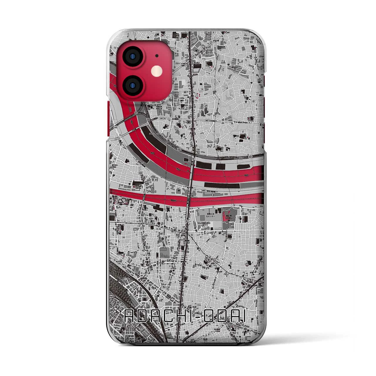 【足立小台(東京都)】地図柄iPhoneケース(クリアタイプ)