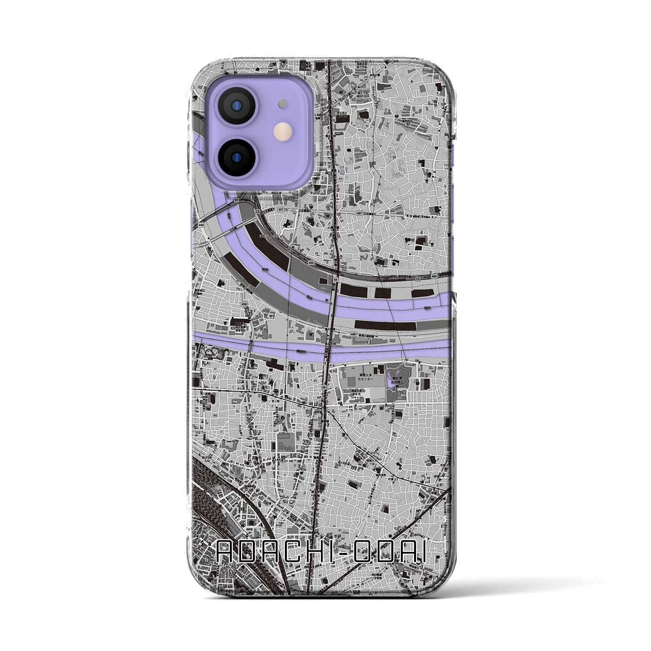 【足立小台(東京都)】地図柄iPhoneケース(クリアタイプ)