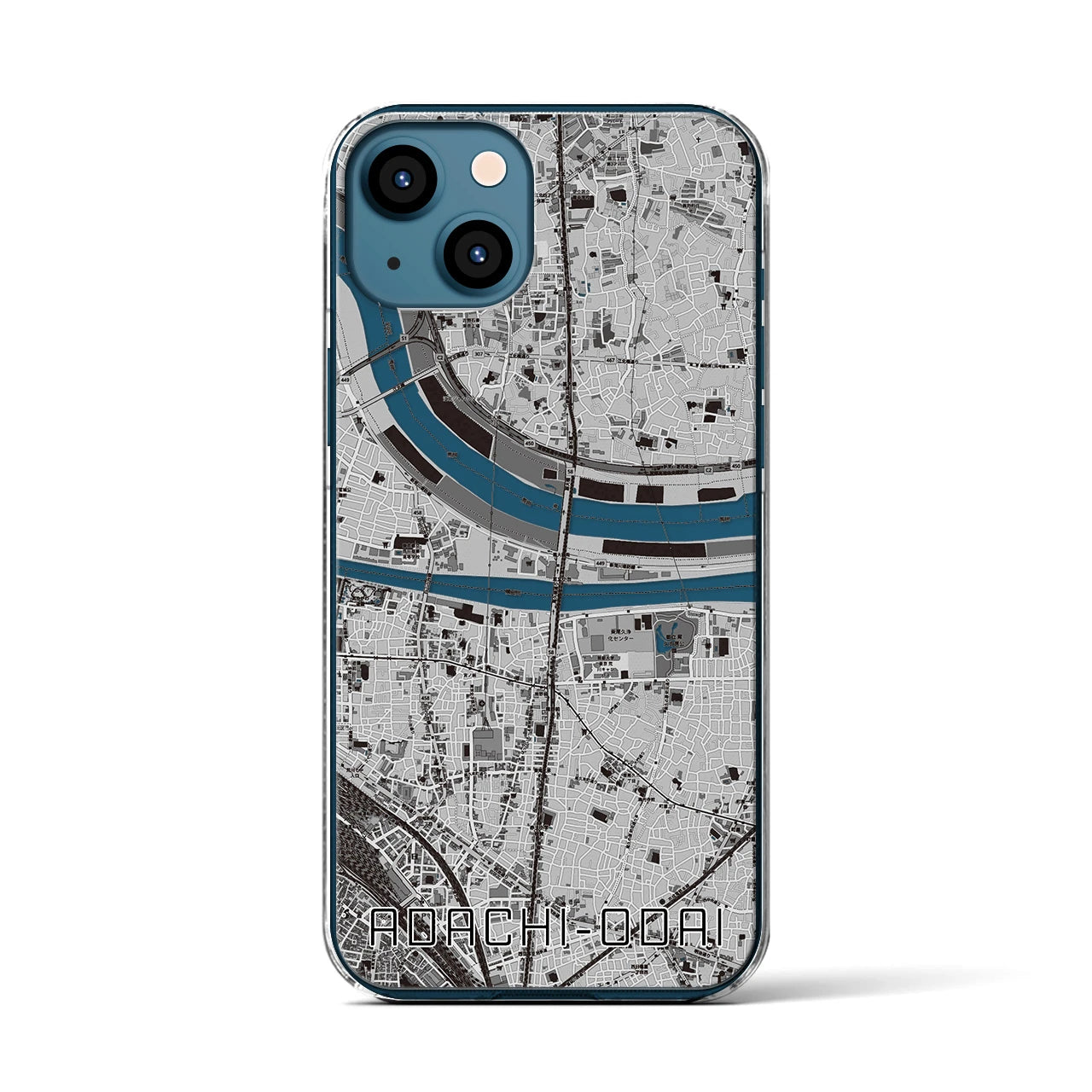 【足立小台(東京都)】地図柄iPhoneケース(クリアタイプ)