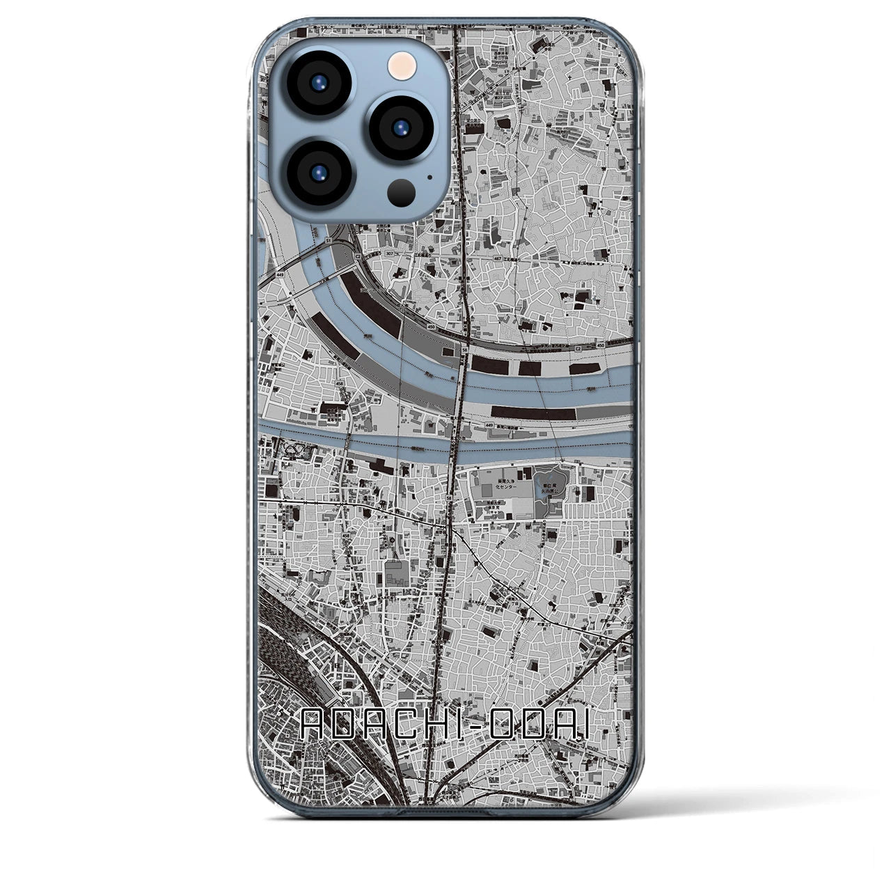 【足立小台(東京都)】地図柄iPhoneケース(クリアタイプ)