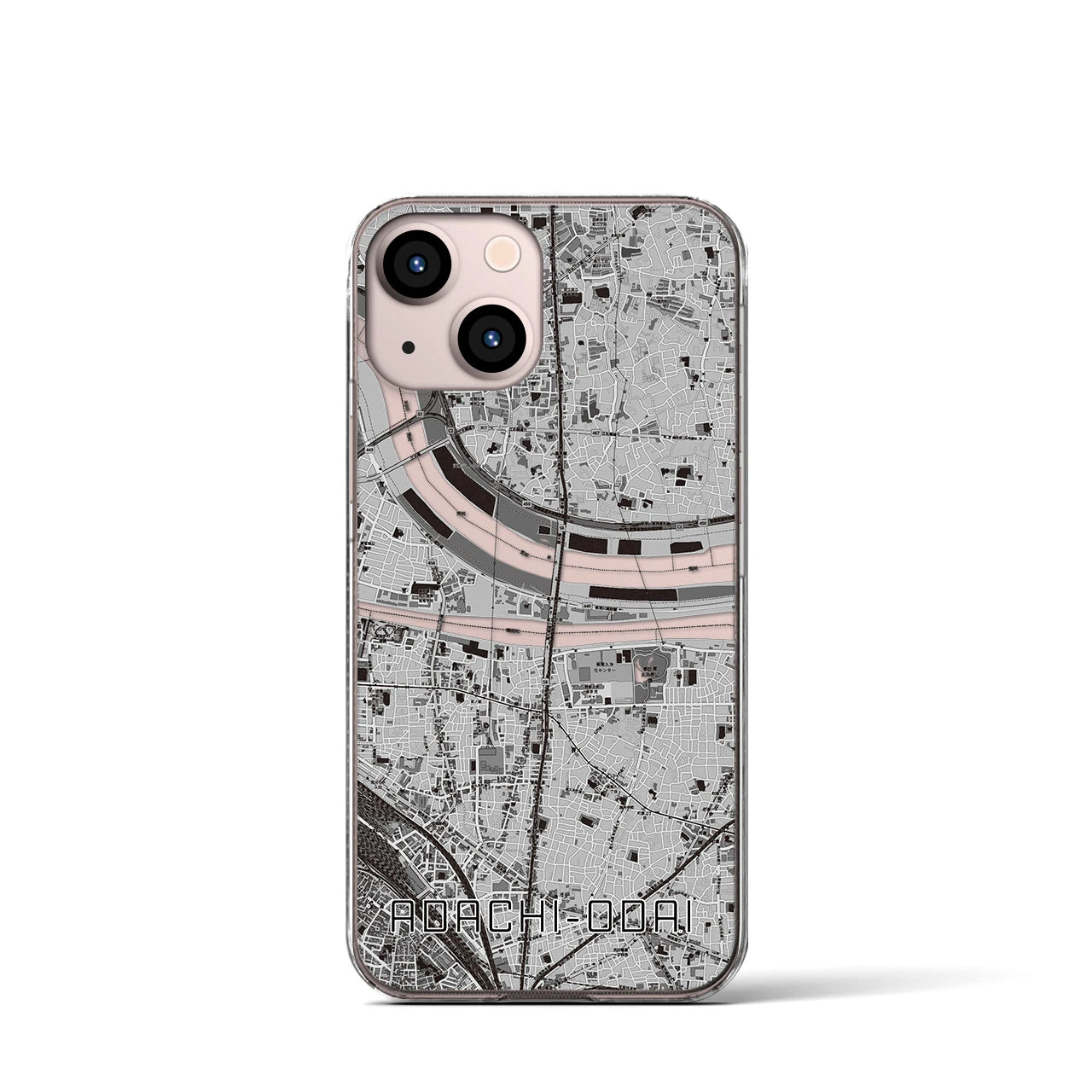 【足立小台(東京都)】地図柄iPhoneケース(クリアタイプ)