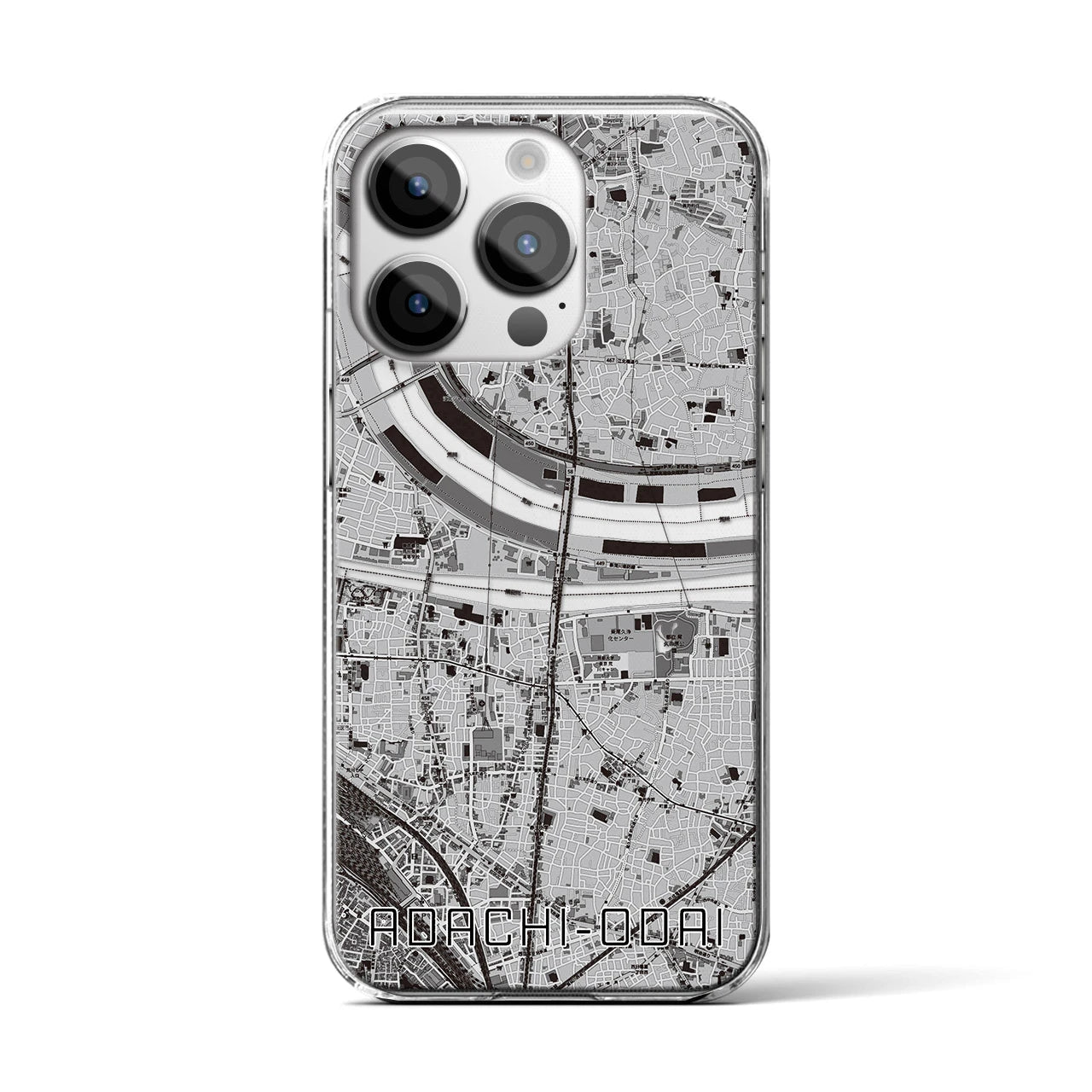 【足立小台(東京都)】地図柄iPhoneケース(クリアタイプ)