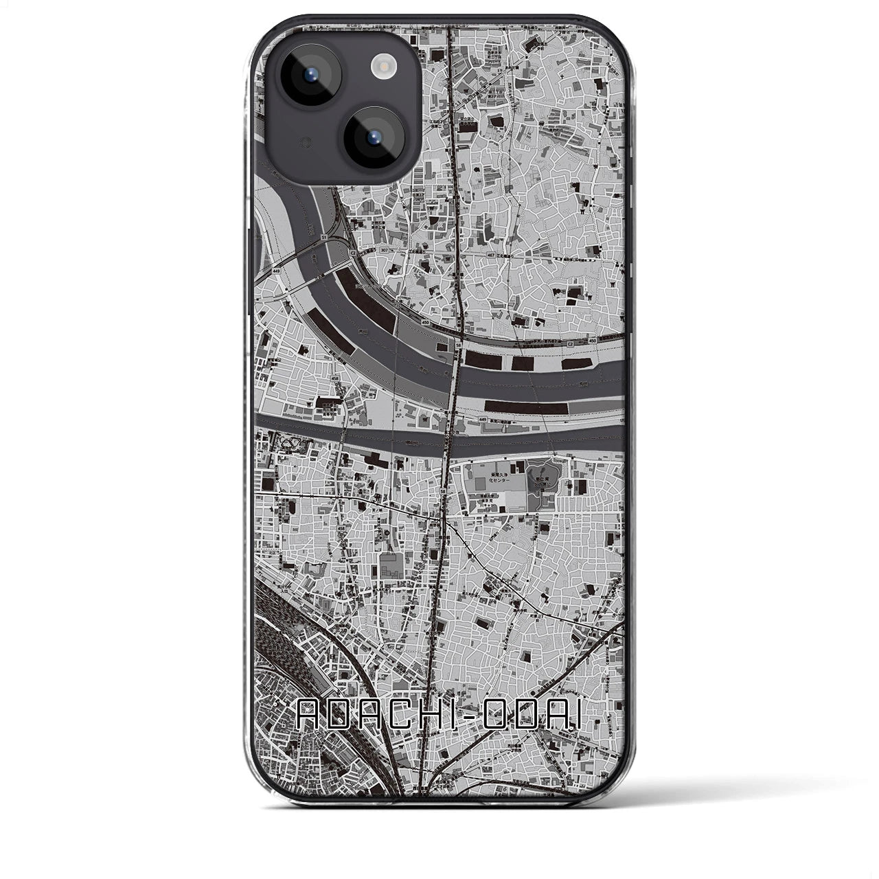 【足立小台(東京都)】地図柄iPhoneケース(クリアタイプ)