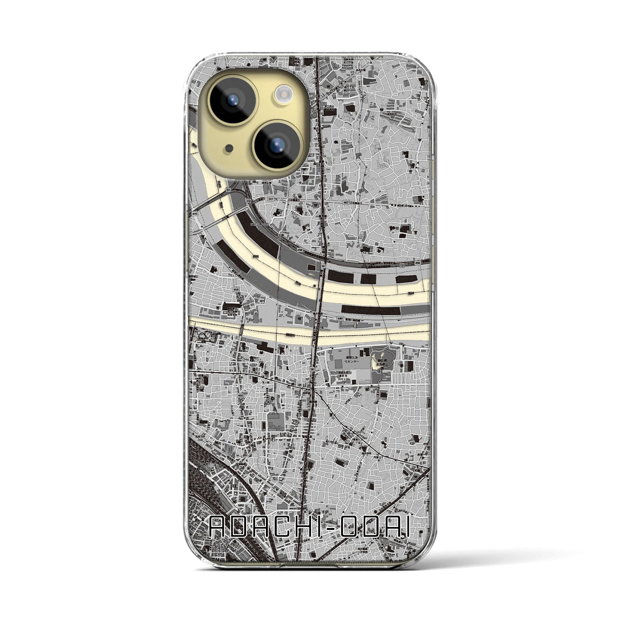 【足立小台(東京都)】地図柄iPhoneケース(クリアタイプ)