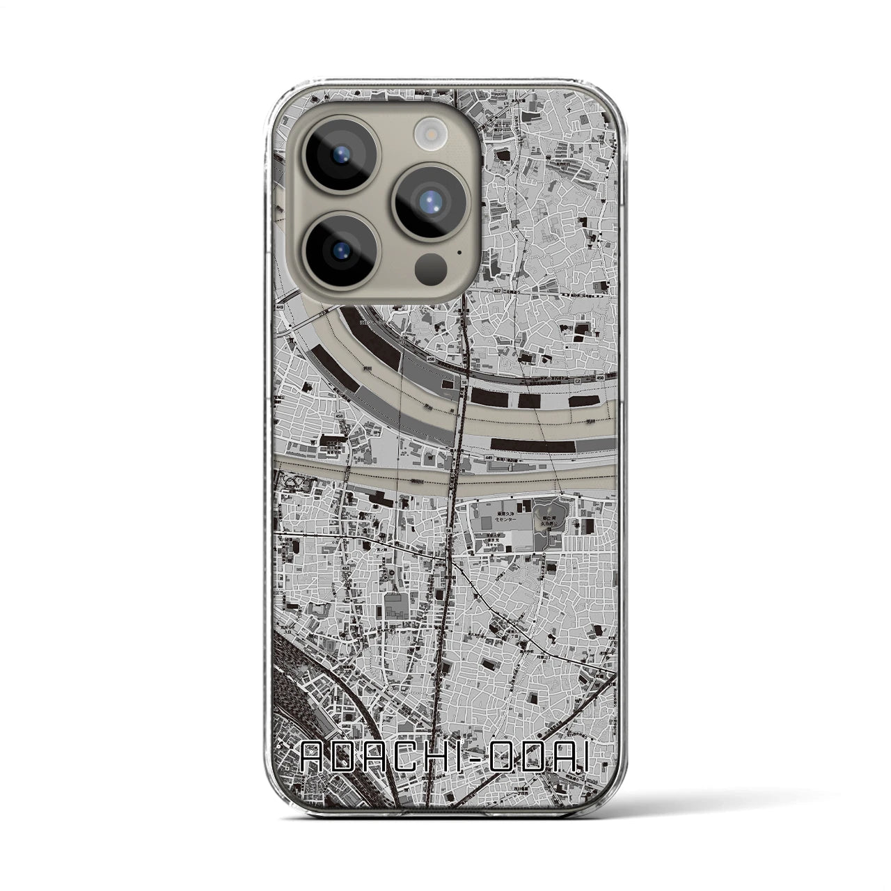 【足立小台(東京都)】地図柄iPhoneケース(クリアタイプ)