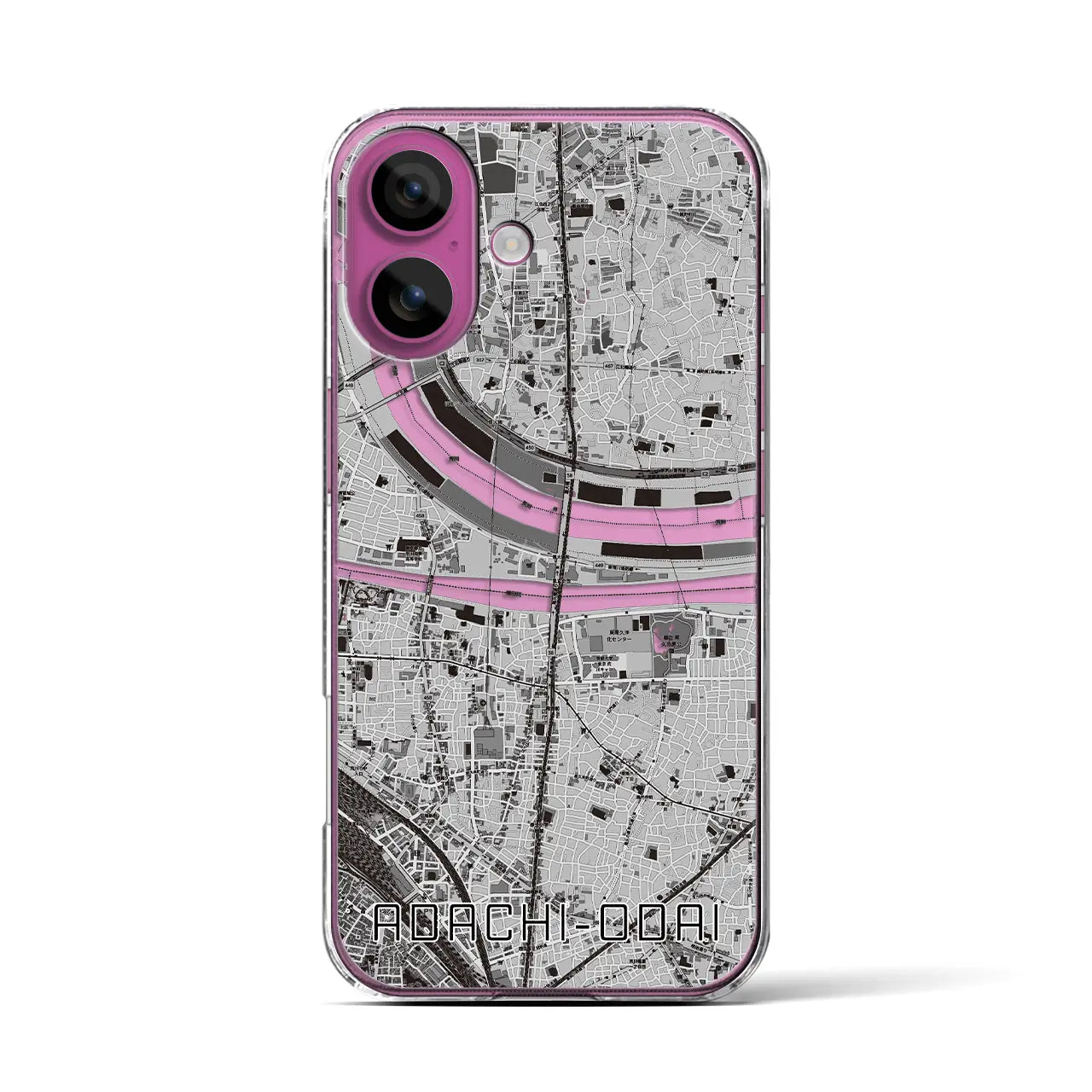 【足立小台(東京都)】地図柄iPhoneケース(クリアタイプ)