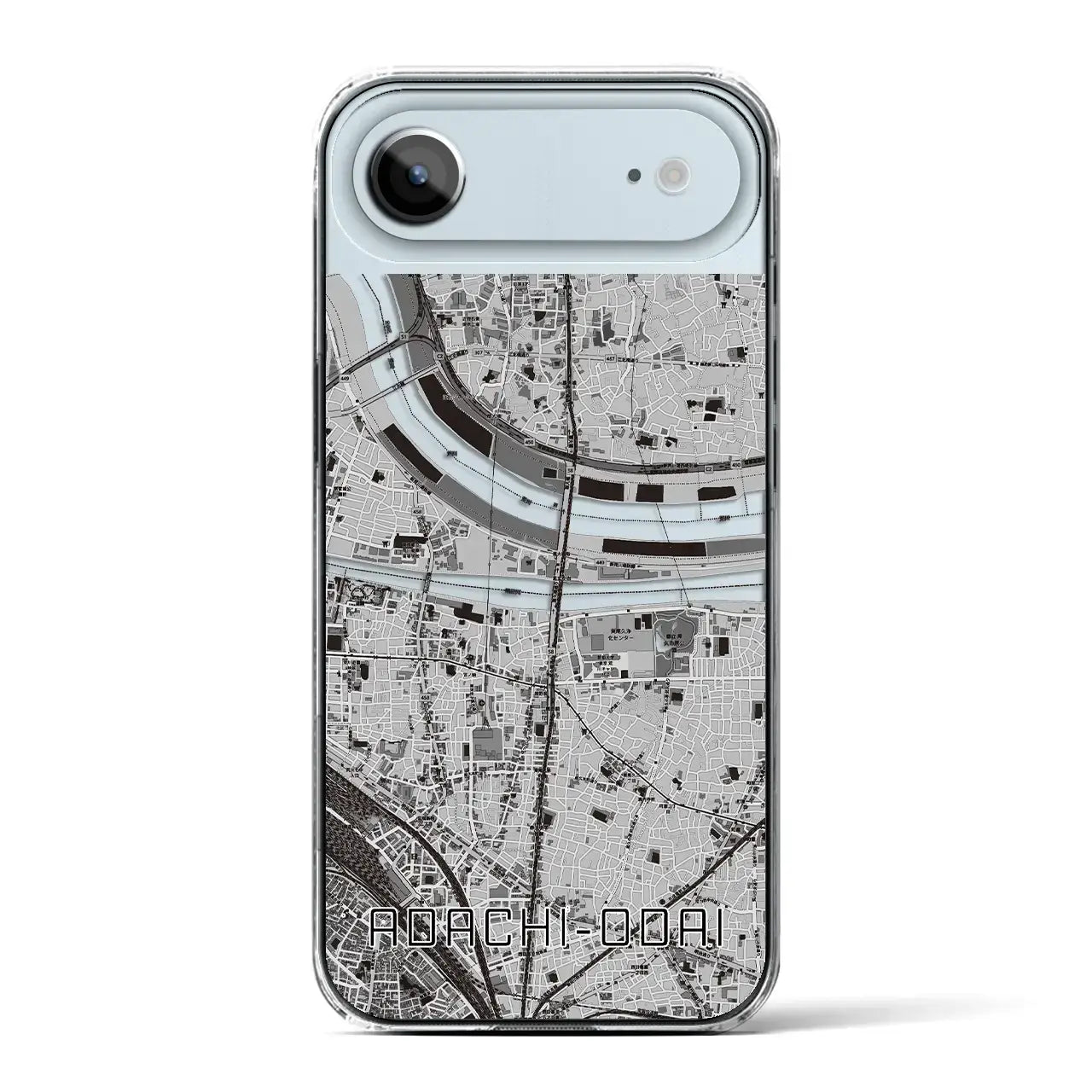 【足立小台(東京都)】地図柄iPhoneケース(クリアタイプ)